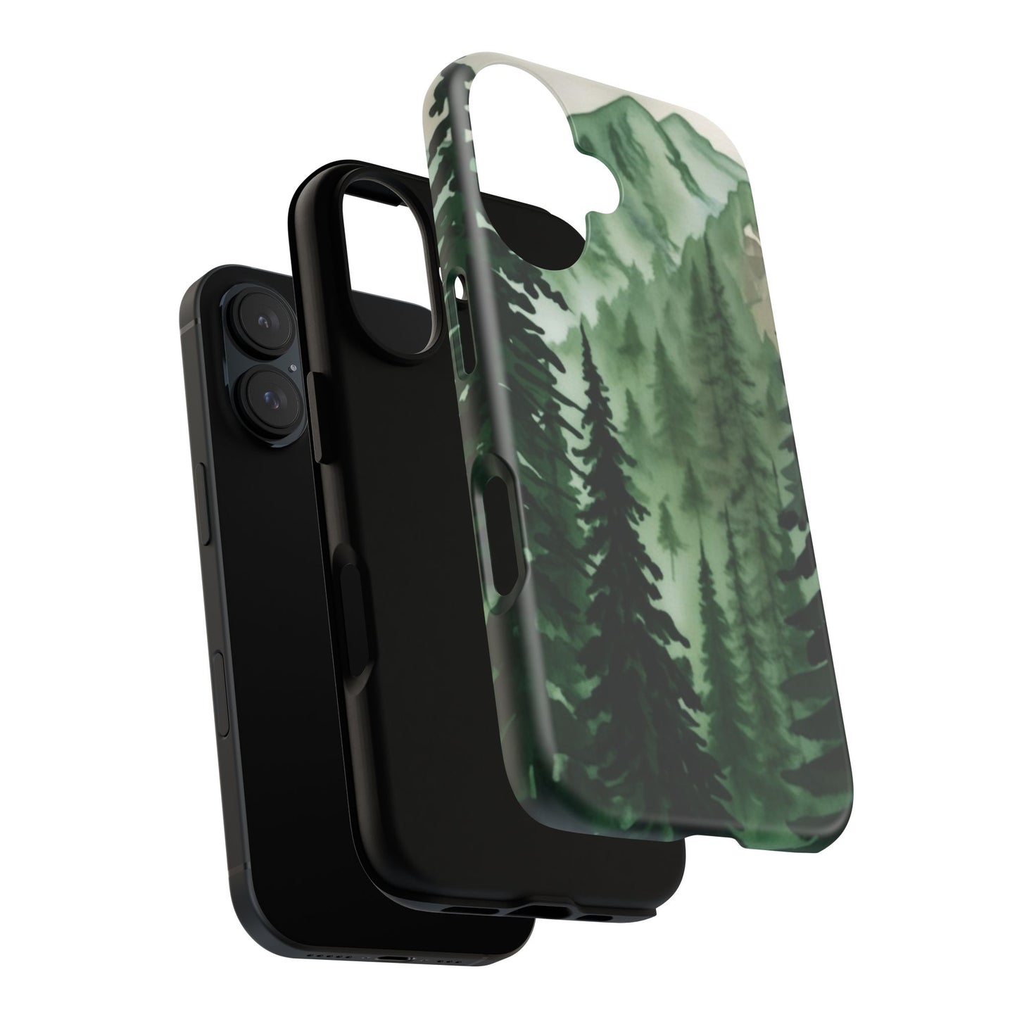Watercolor Pine Tree Forest Mountains Phone Case