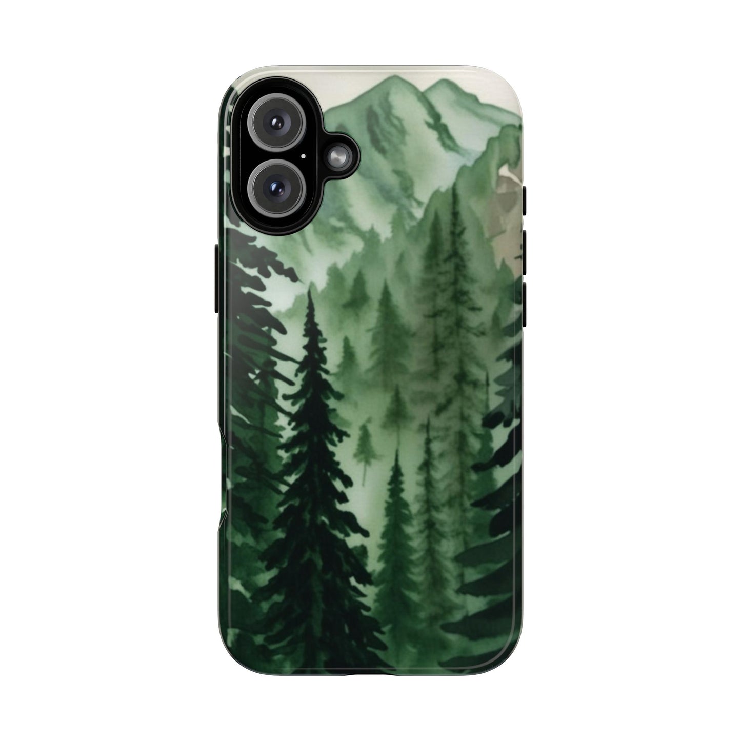Watercolor Pine Tree Forest Mountains Phone Case