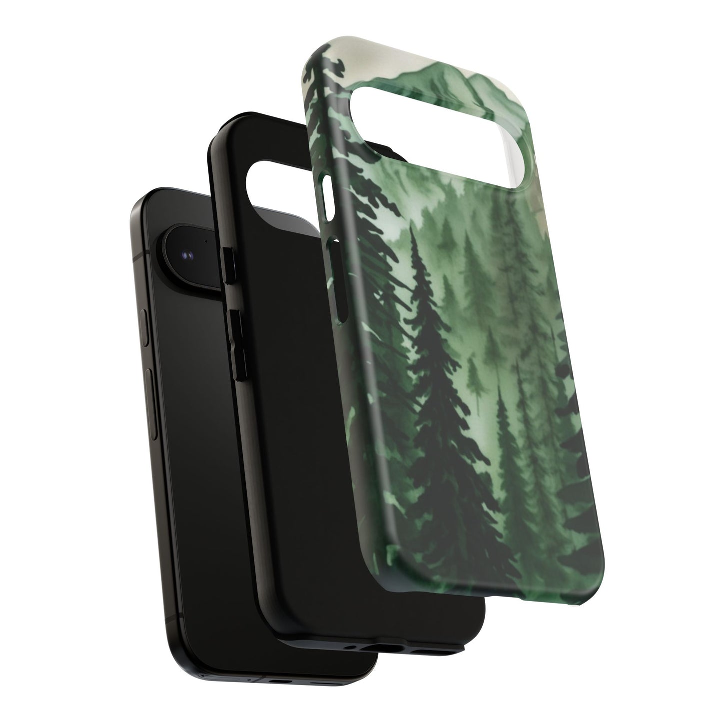 Watercolor Pine Tree Forest Mountains Phone Case