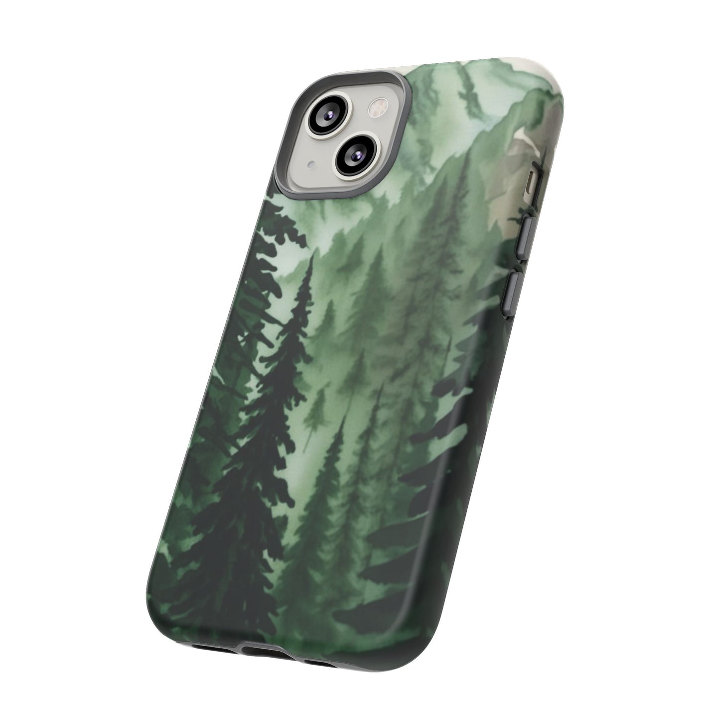Watercolor Pine Tree Forest Mountains Phone Case