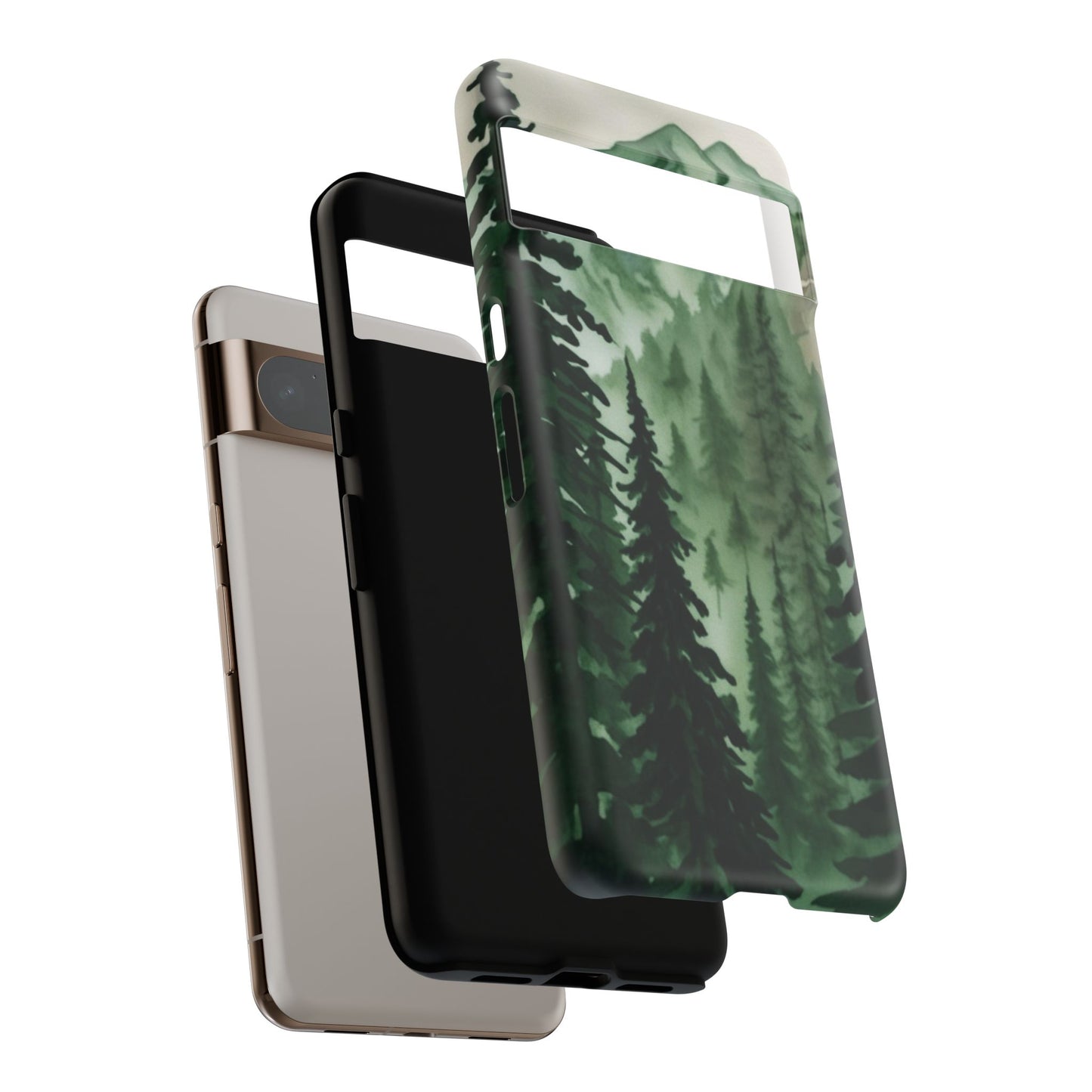 Watercolor Pine Tree Forest Mountains Phone Case