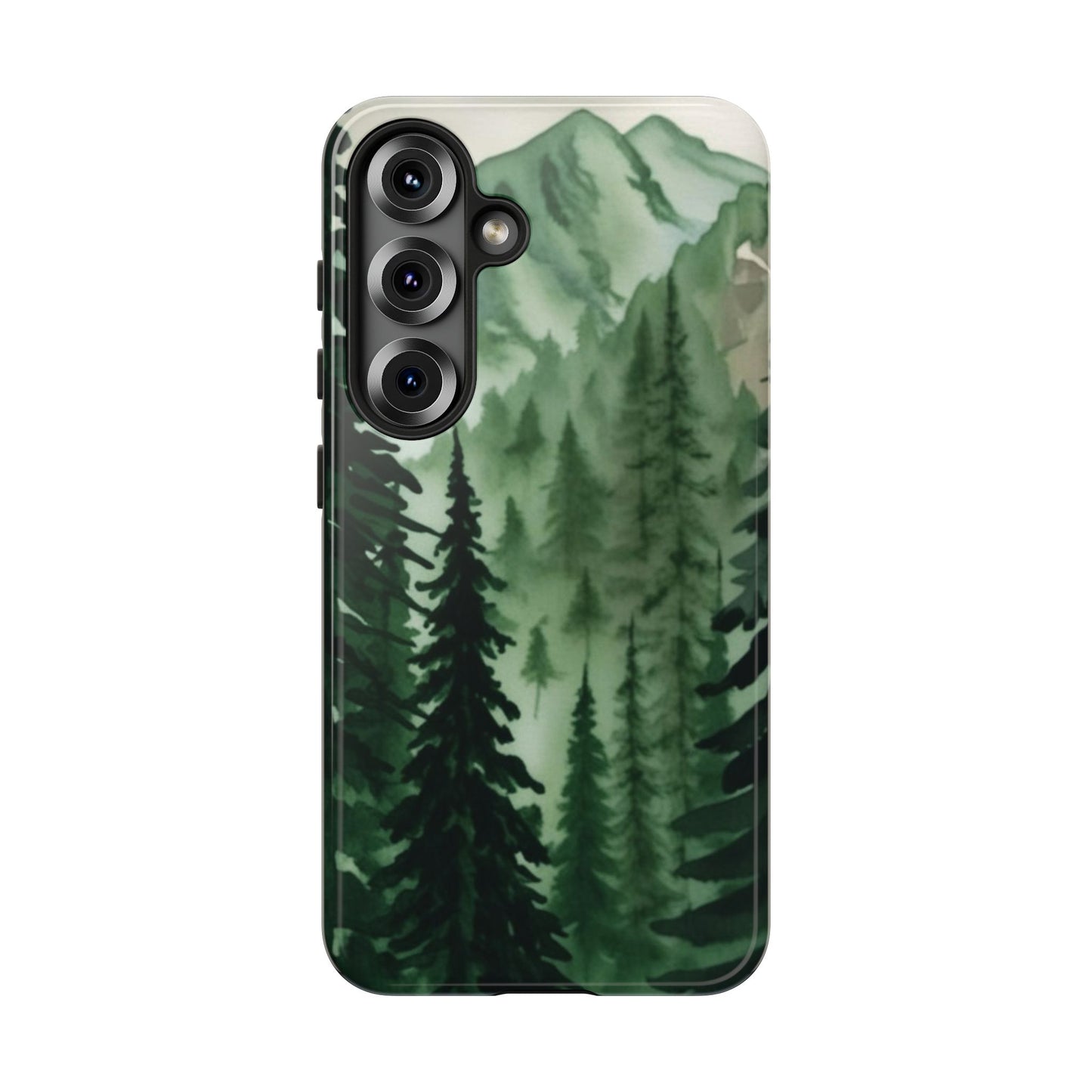 Watercolor Pine Tree Forest Mountains Phone Case