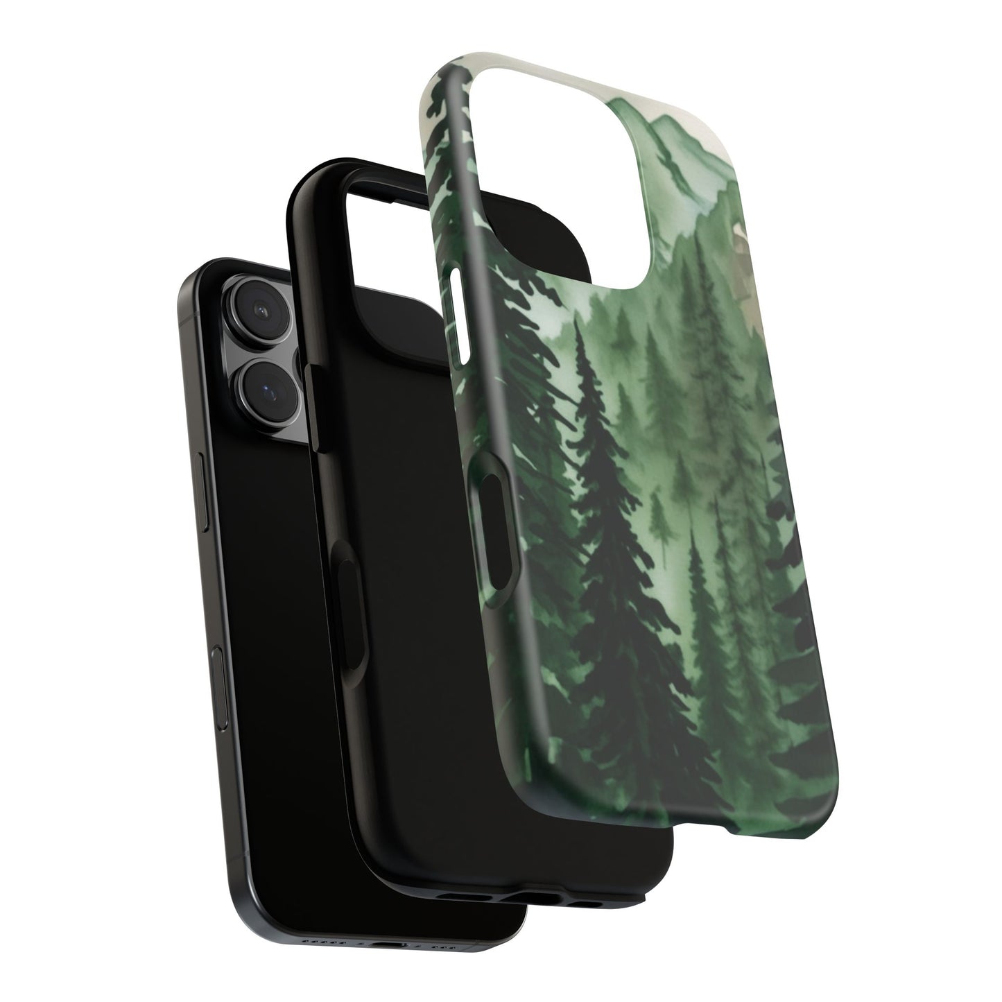 Watercolor Pine Tree Forest Mountains Phone Case