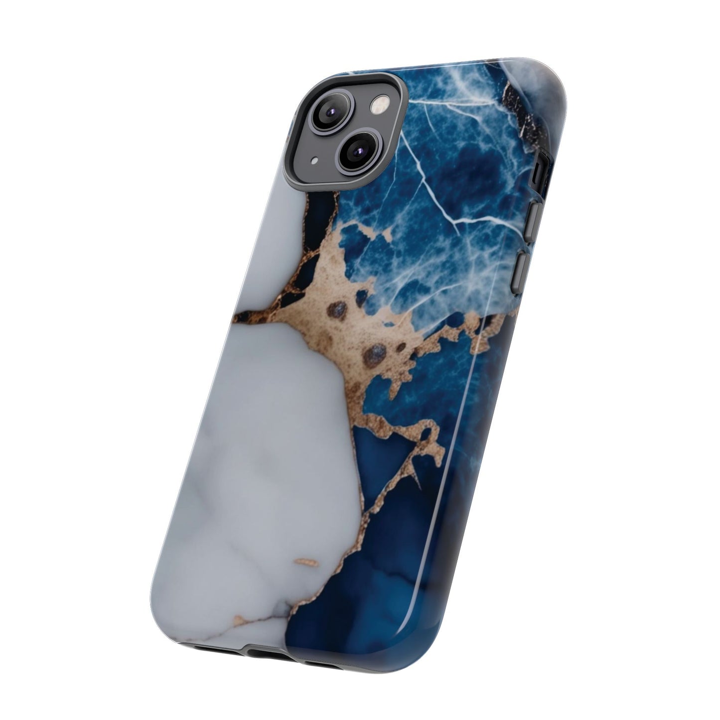 White and Blue Marble Phone Case
