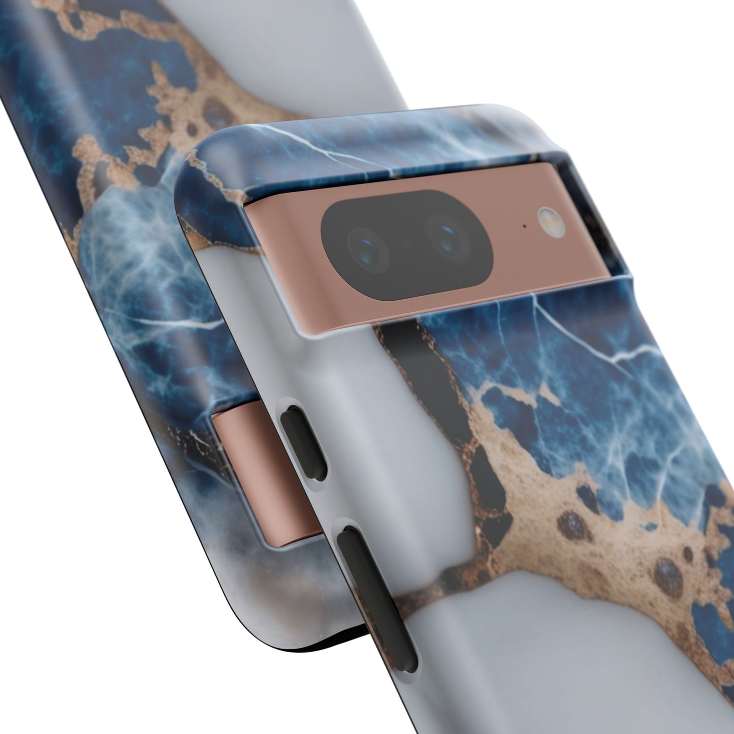 White and Blue Marble Phone Case