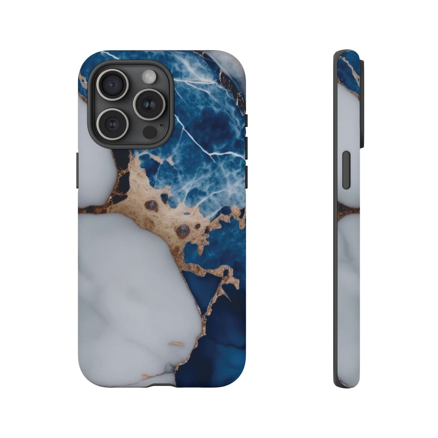 White and Blue Marble Phone Case