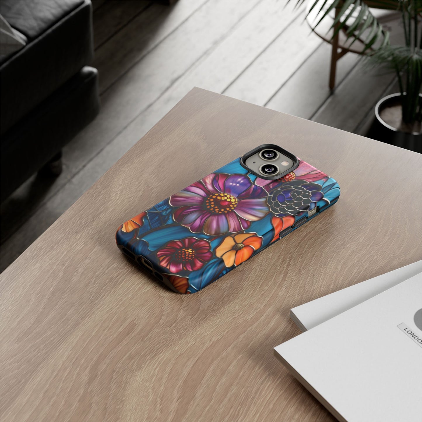 Artistic Stained Glass Floral Phone Case