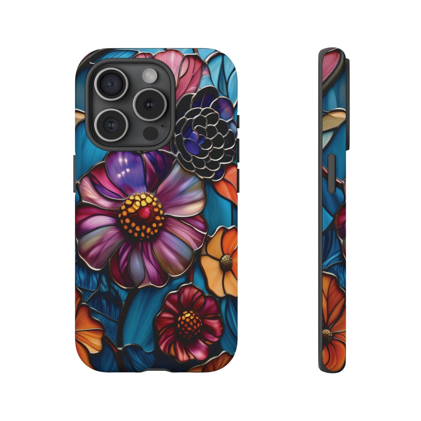 Artistic Stained Glass Floral Phone Case