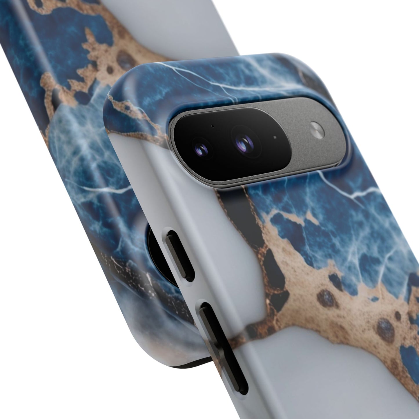 White and Blue Marble Phone Case