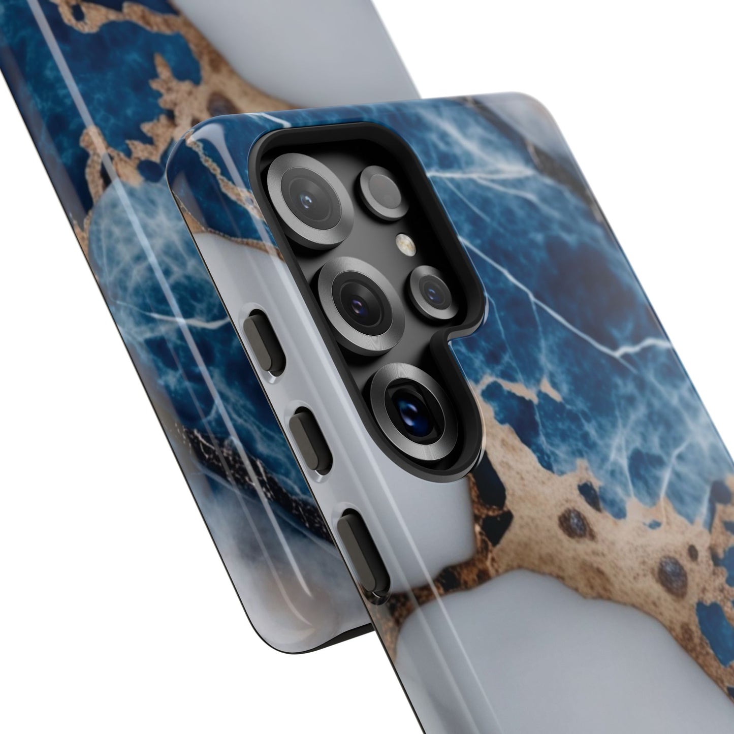 White and Blue Marble Phone Case