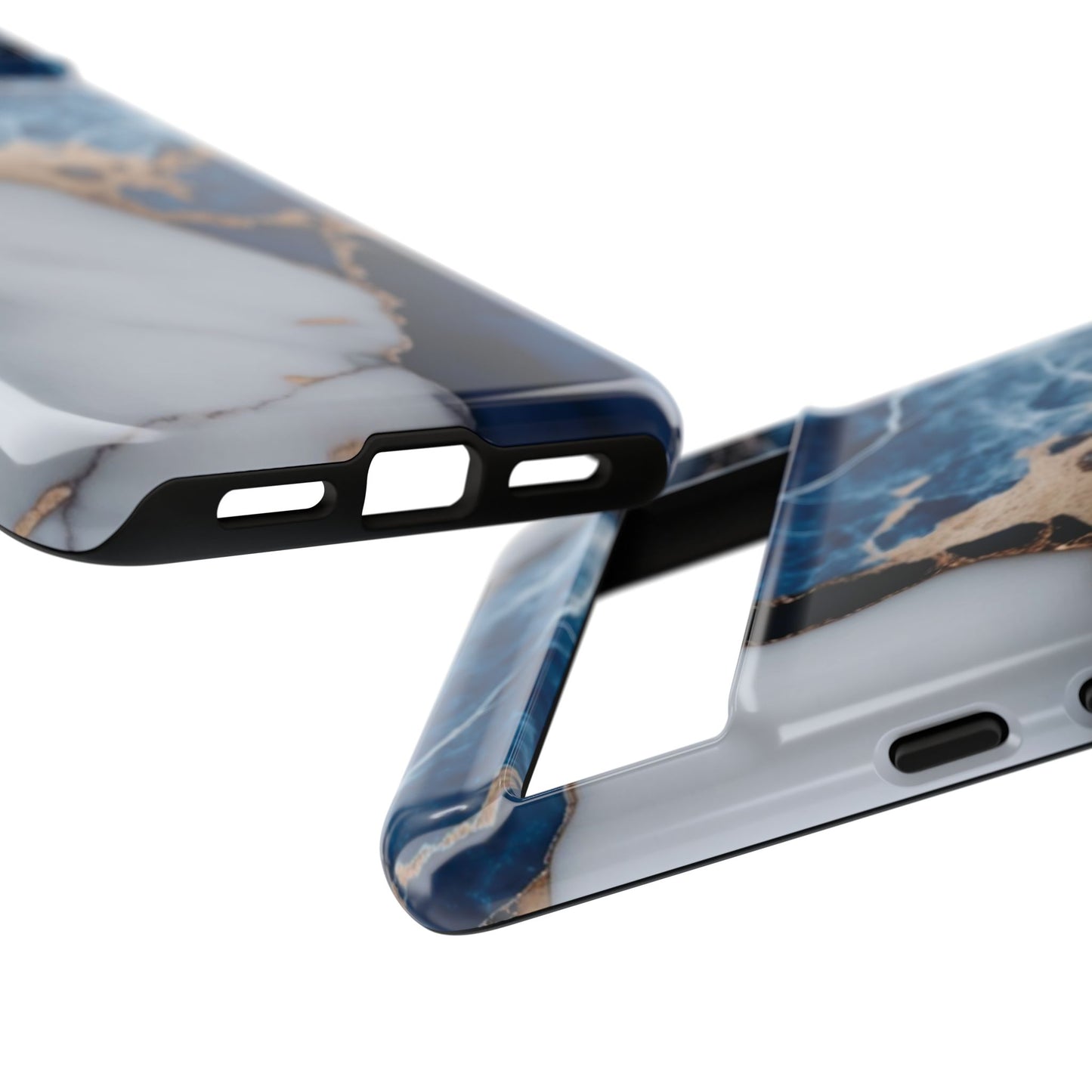 White and Blue Marble Phone Case