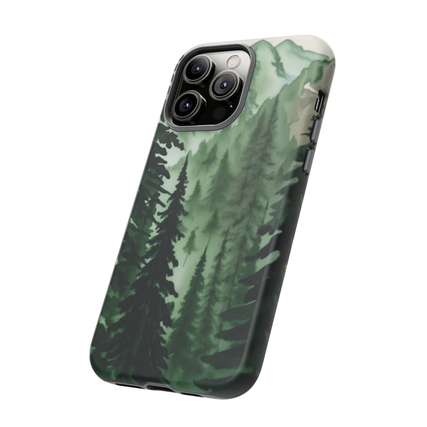 Watercolor Pine Tree Forest Mountains Phone Case