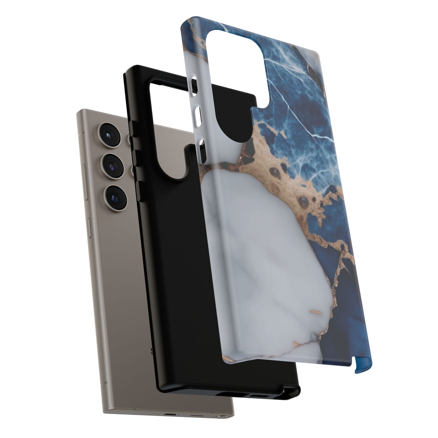 White and Blue Marble Phone Case