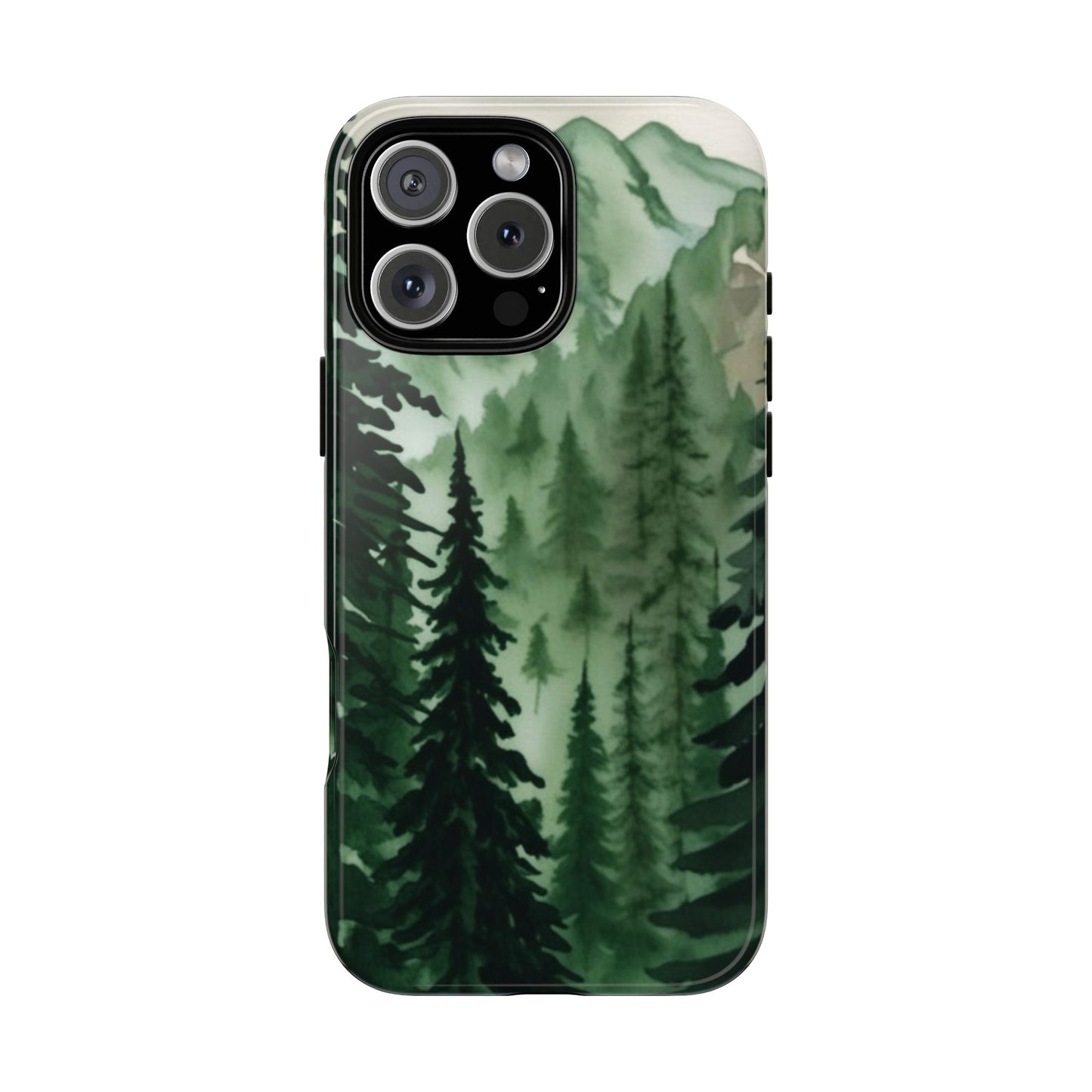 Watercolor Pine Tree Forest Mountains Phone Case
