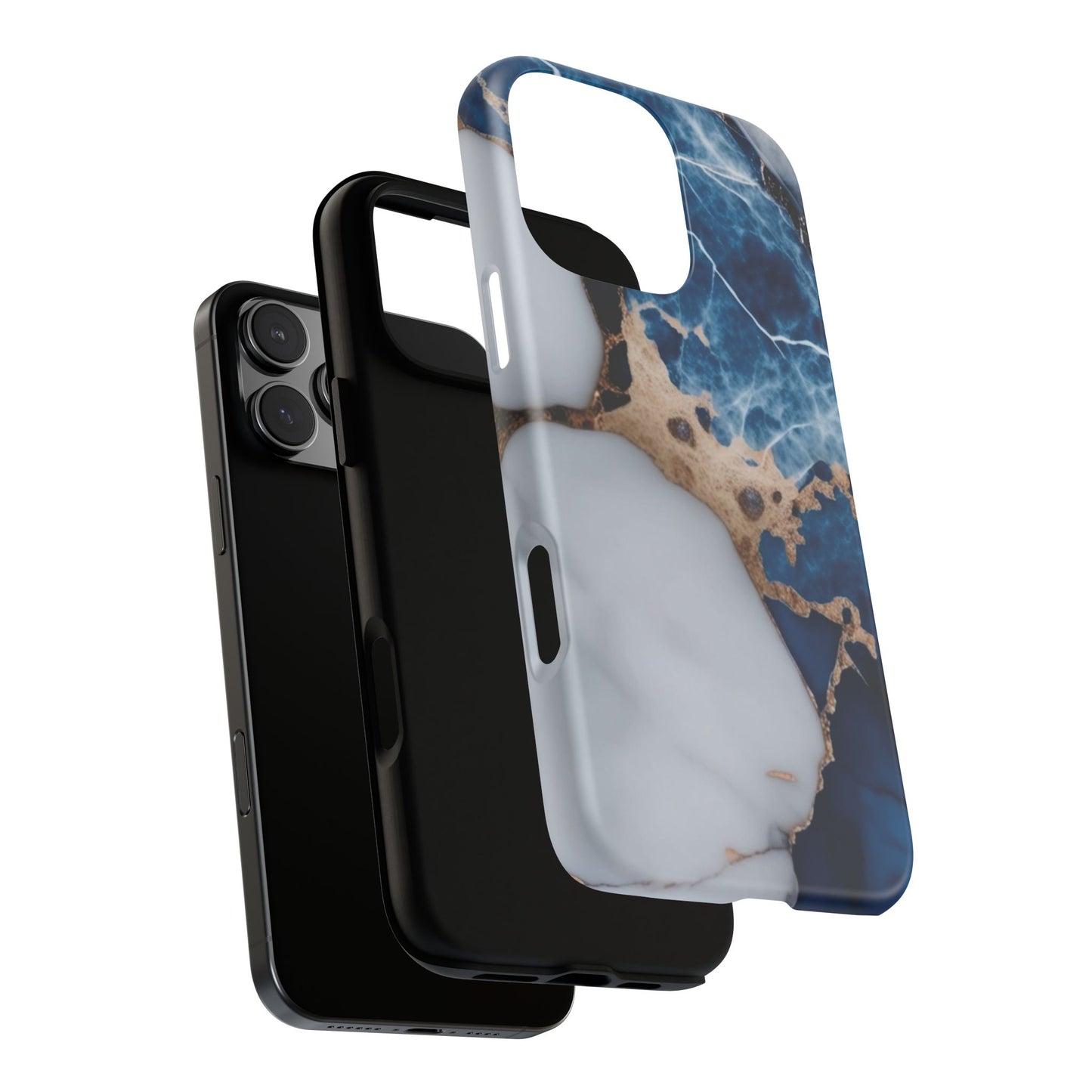 White and Blue Marble Phone Case