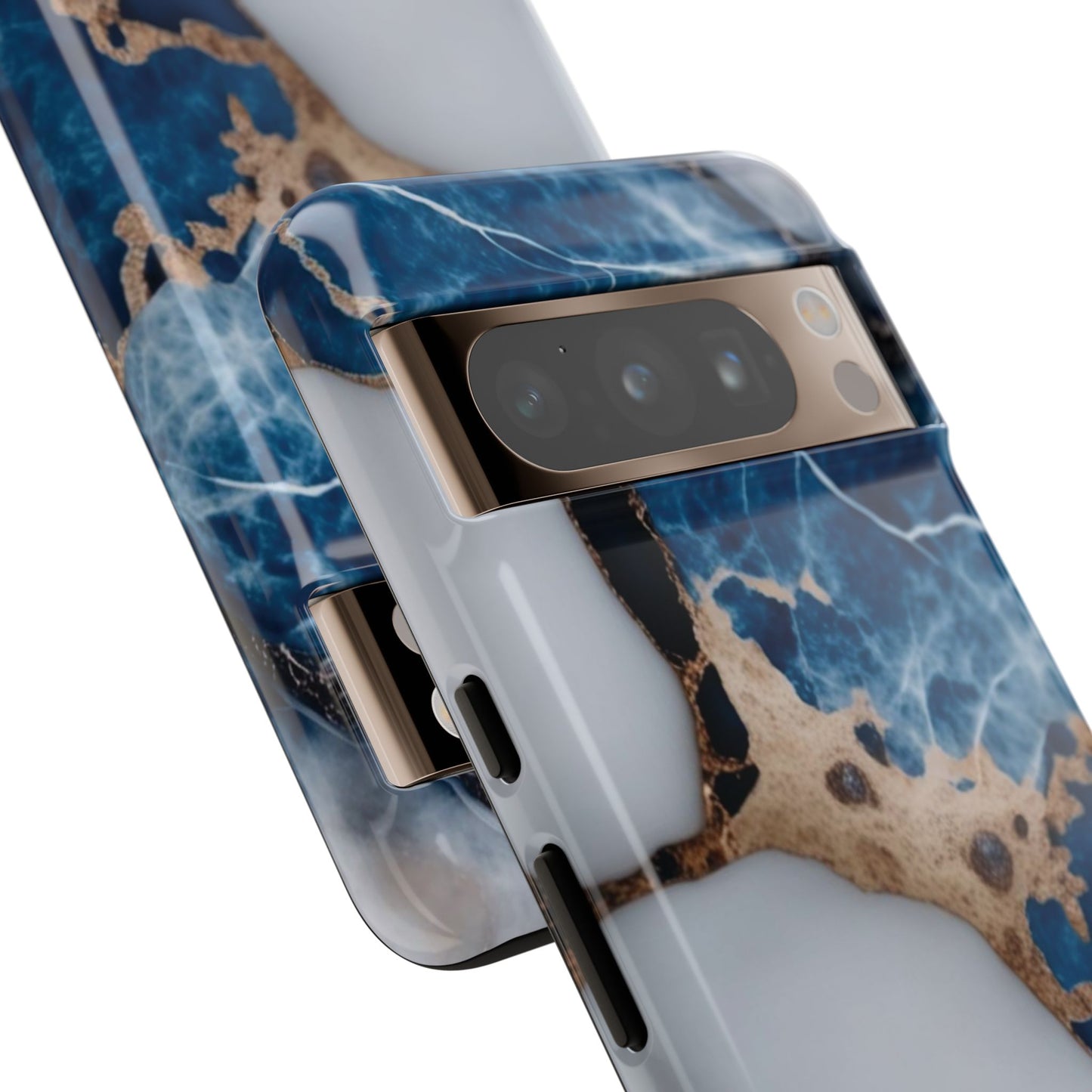 White and Blue Marble Phone Case