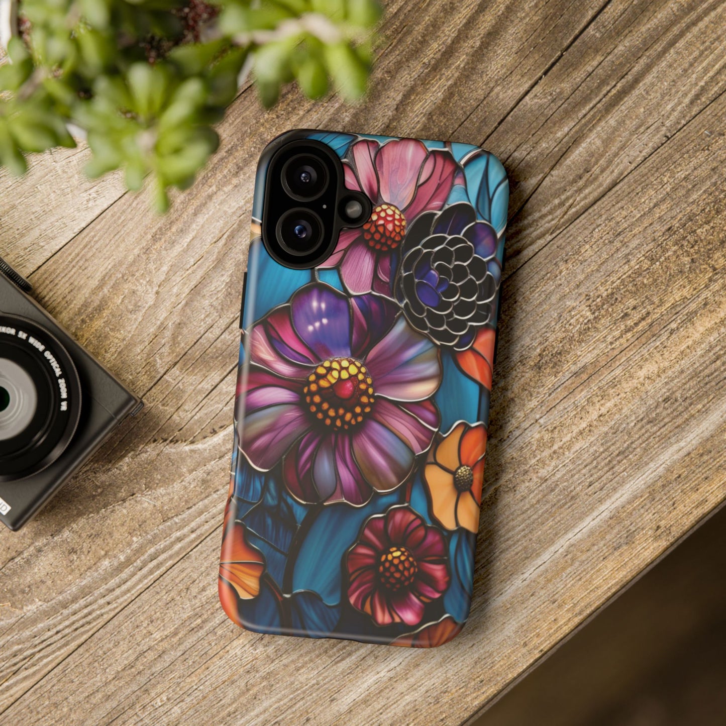 Artistic Stained Glass Floral Phone Case