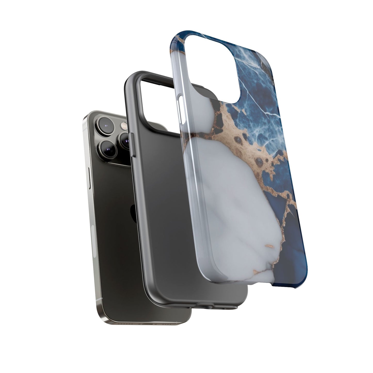 White and Blue Marble Phone Case