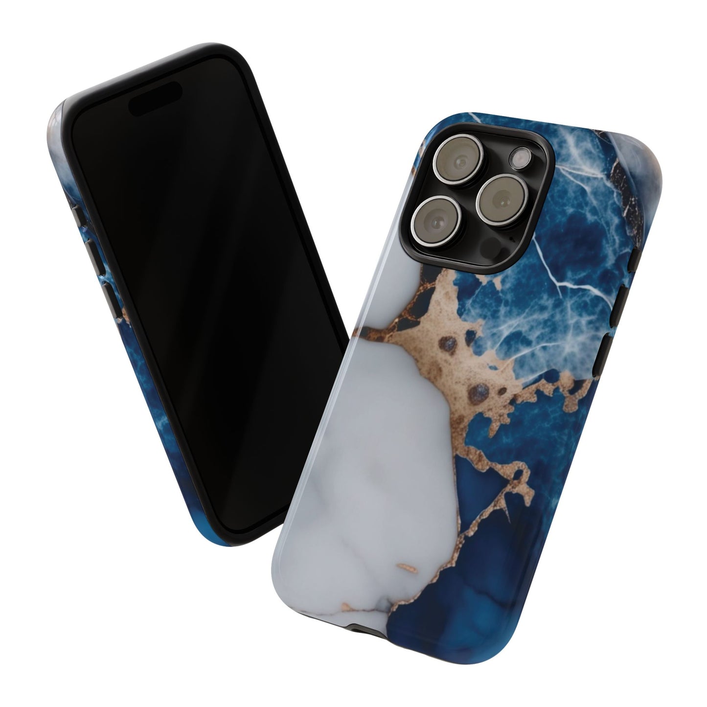 White and Blue Marble Phone Case