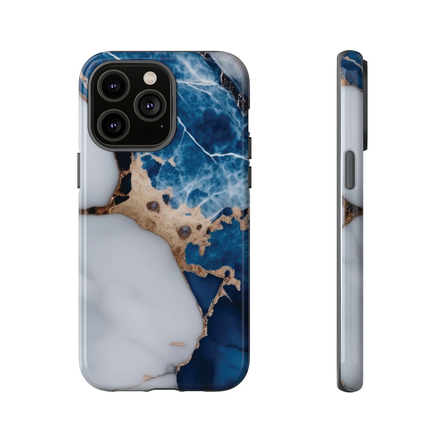 White and Blue Marble Phone Case