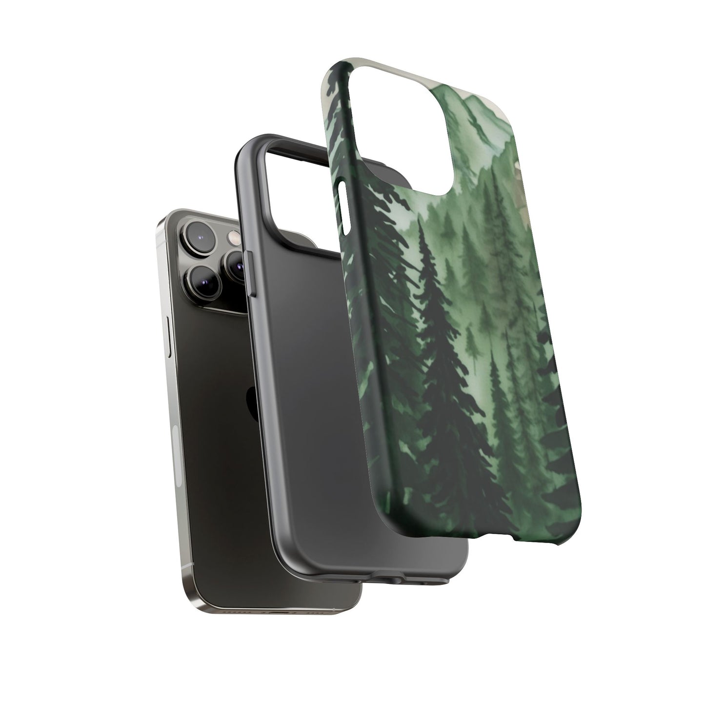Watercolor Pine Tree Forest Mountains Phone Case