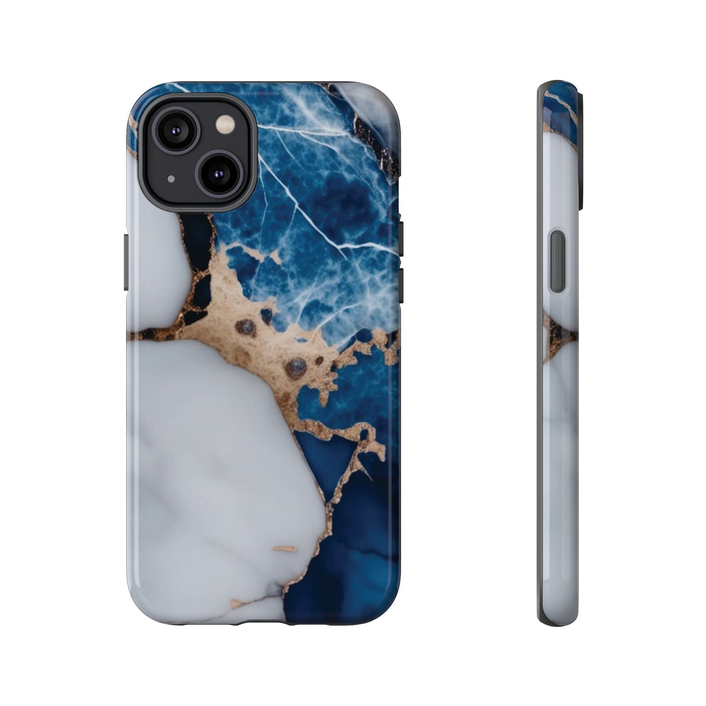 White and Blue Marble Phone Case