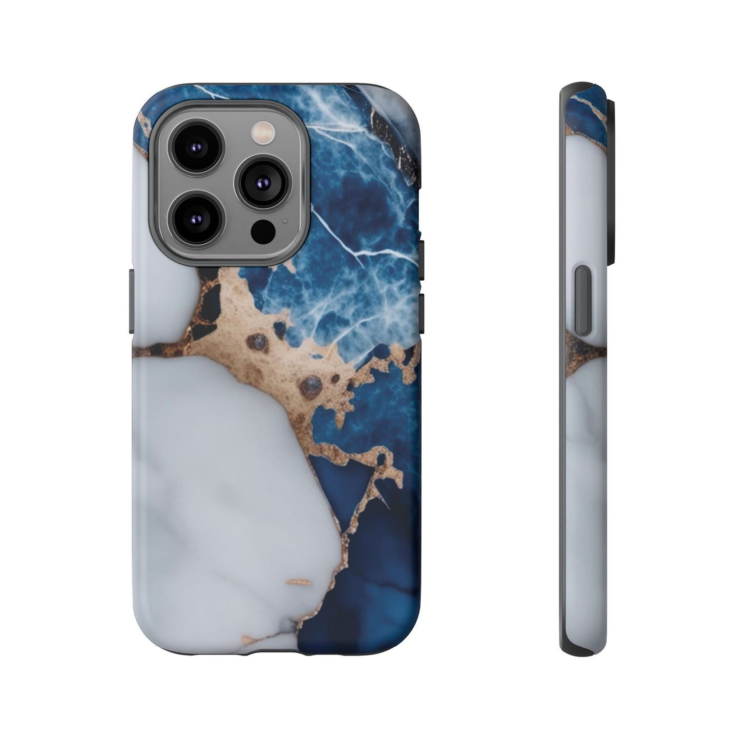 White and Blue Marble Phone Case