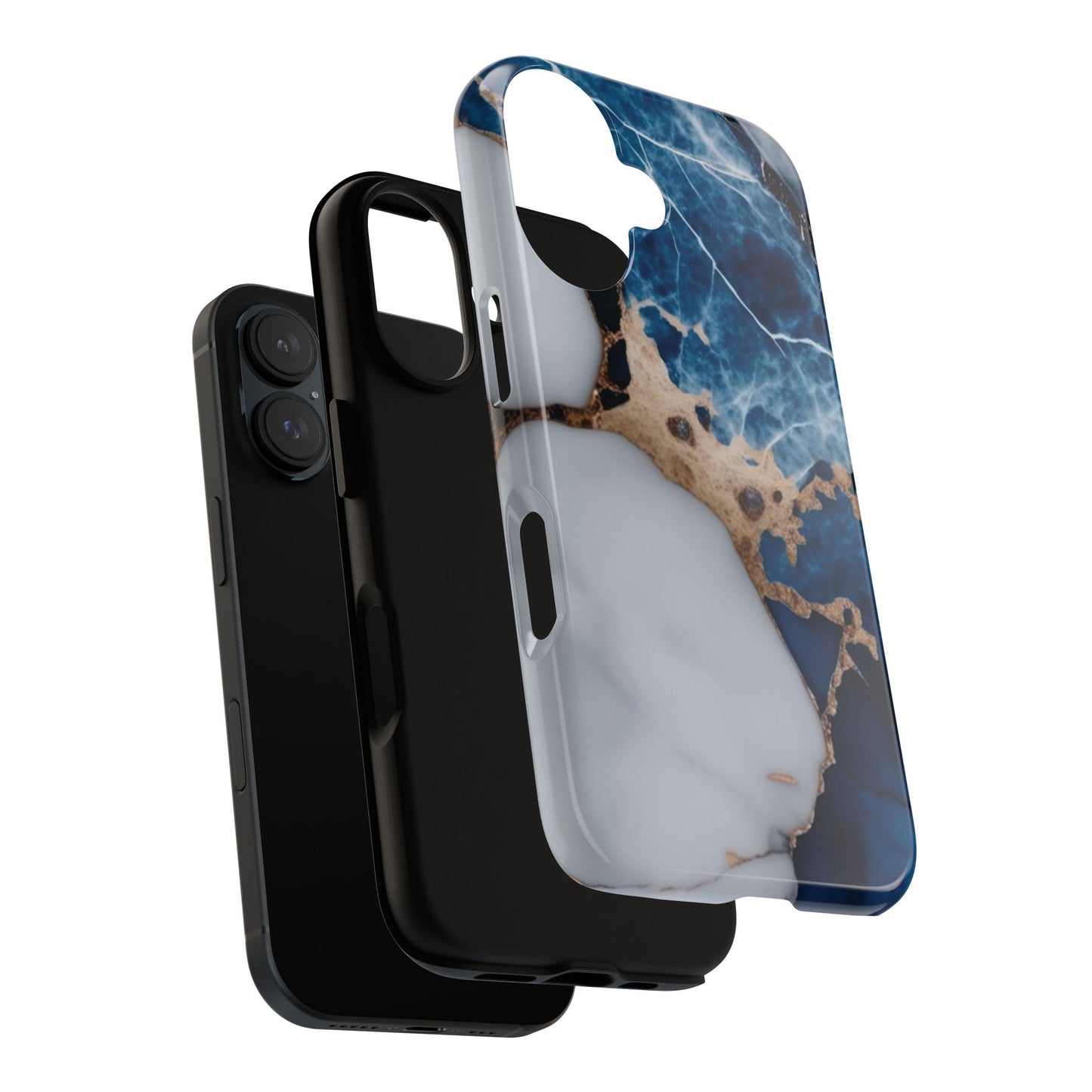 White and Blue Marble Phone Case