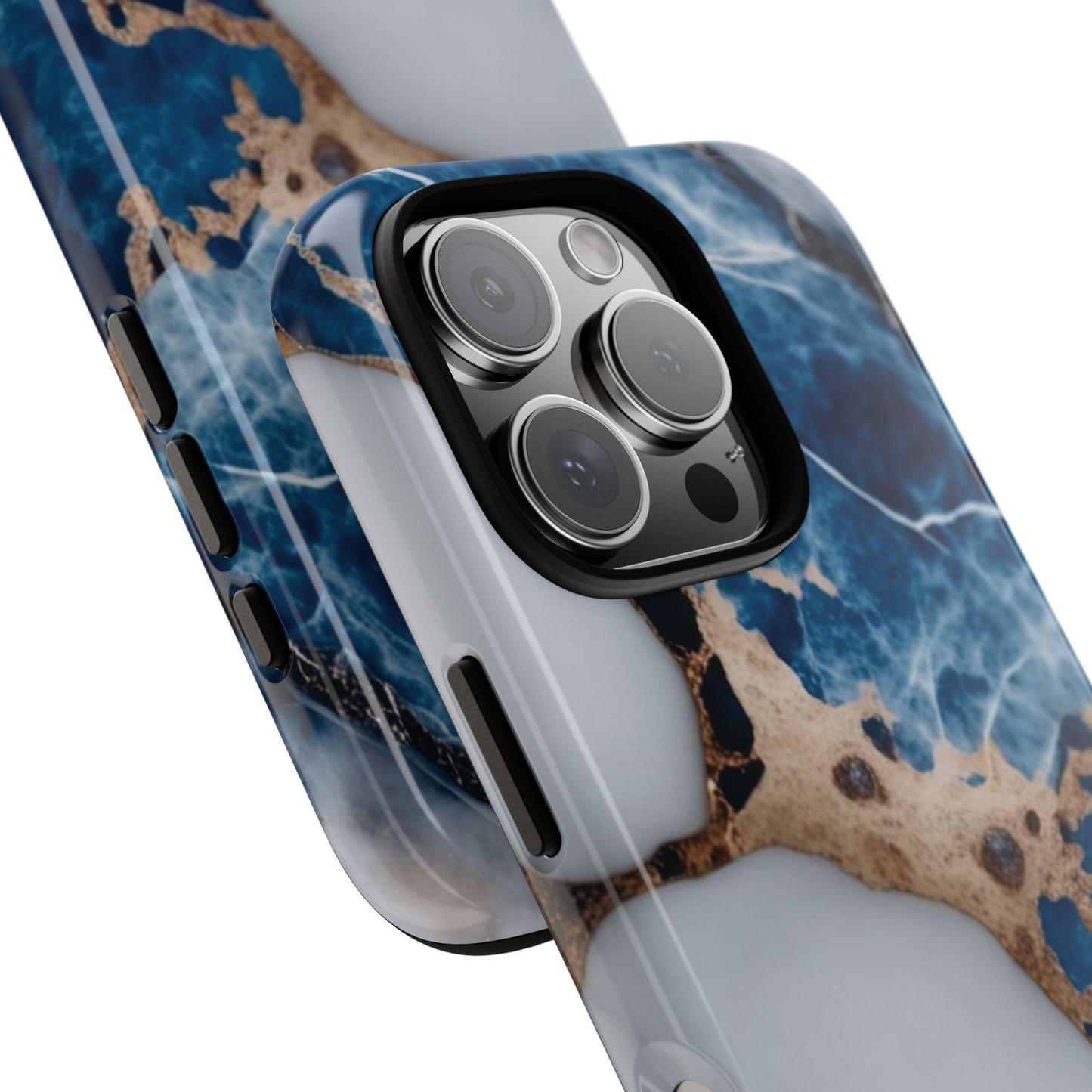 White and Blue Marble Phone Case