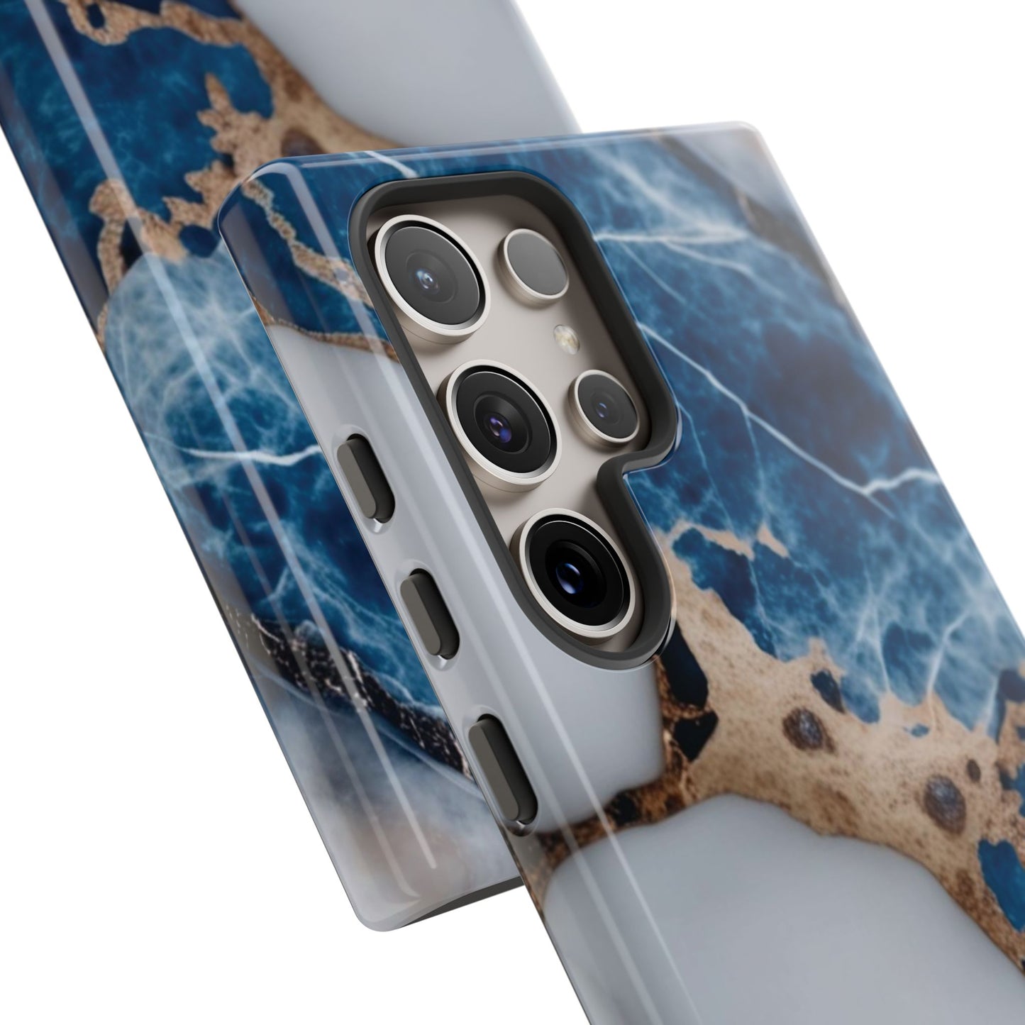White and Blue Marble Phone Case