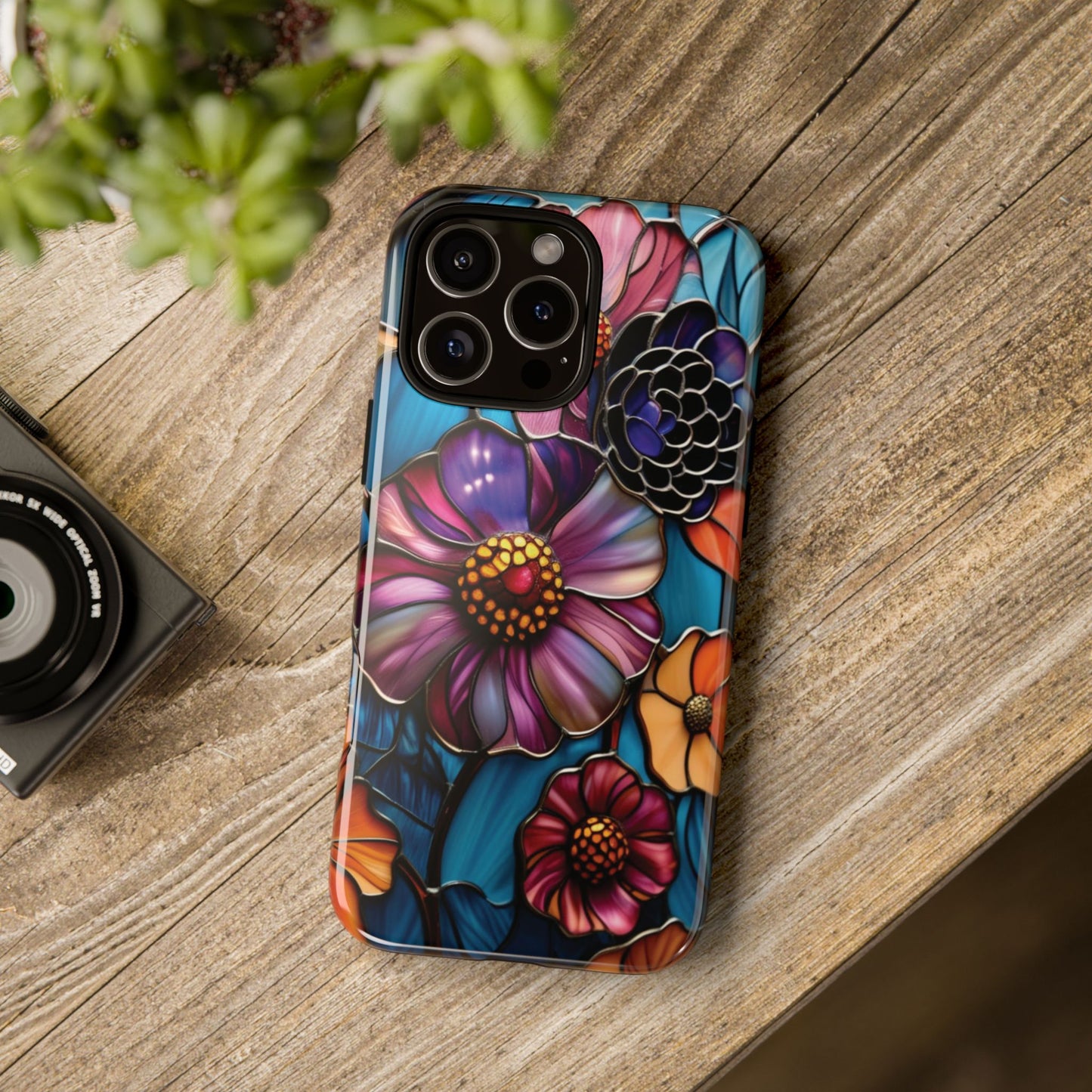 Artistic Stained Glass Floral Phone Case