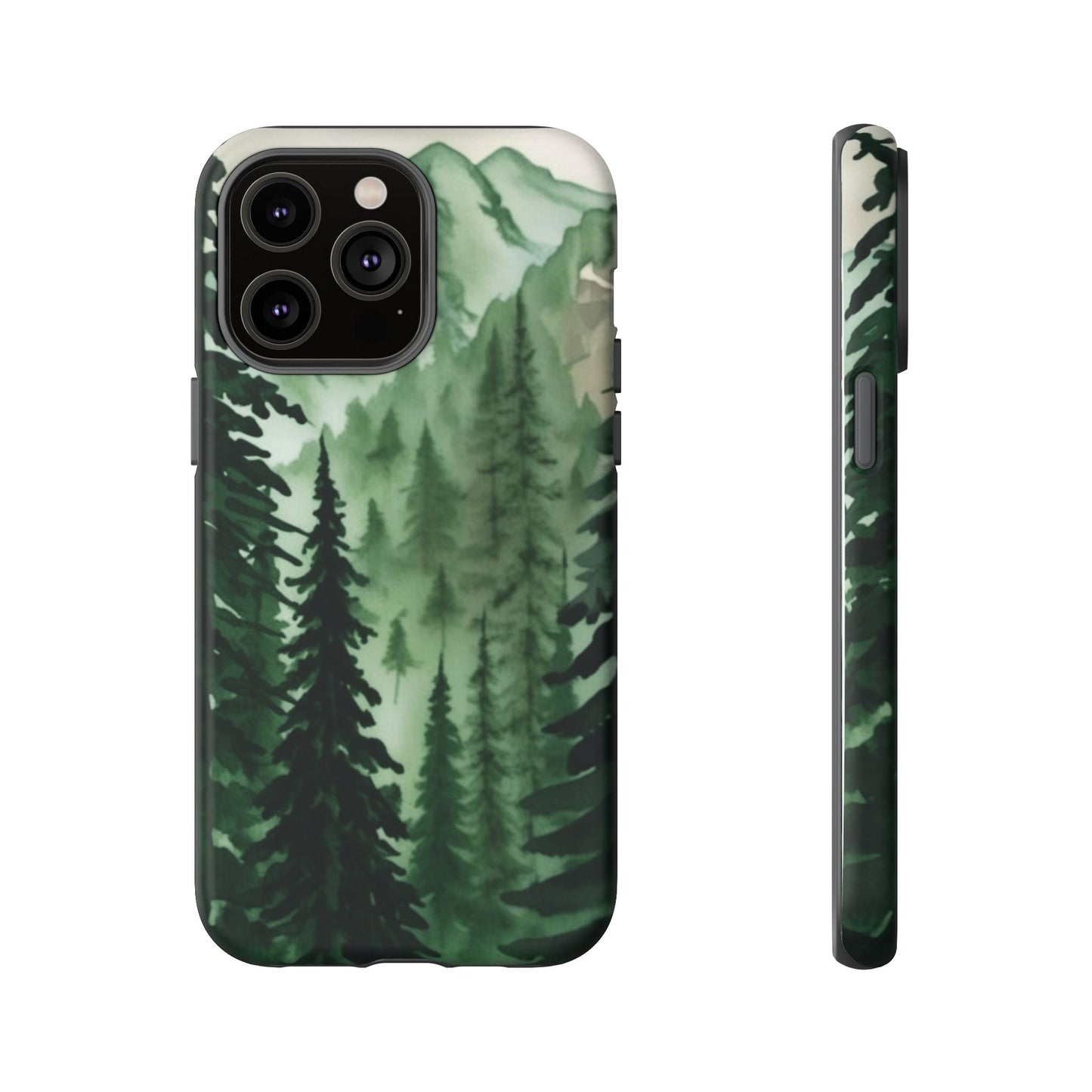 Watercolor Pine Tree Forest Mountains Phone Case