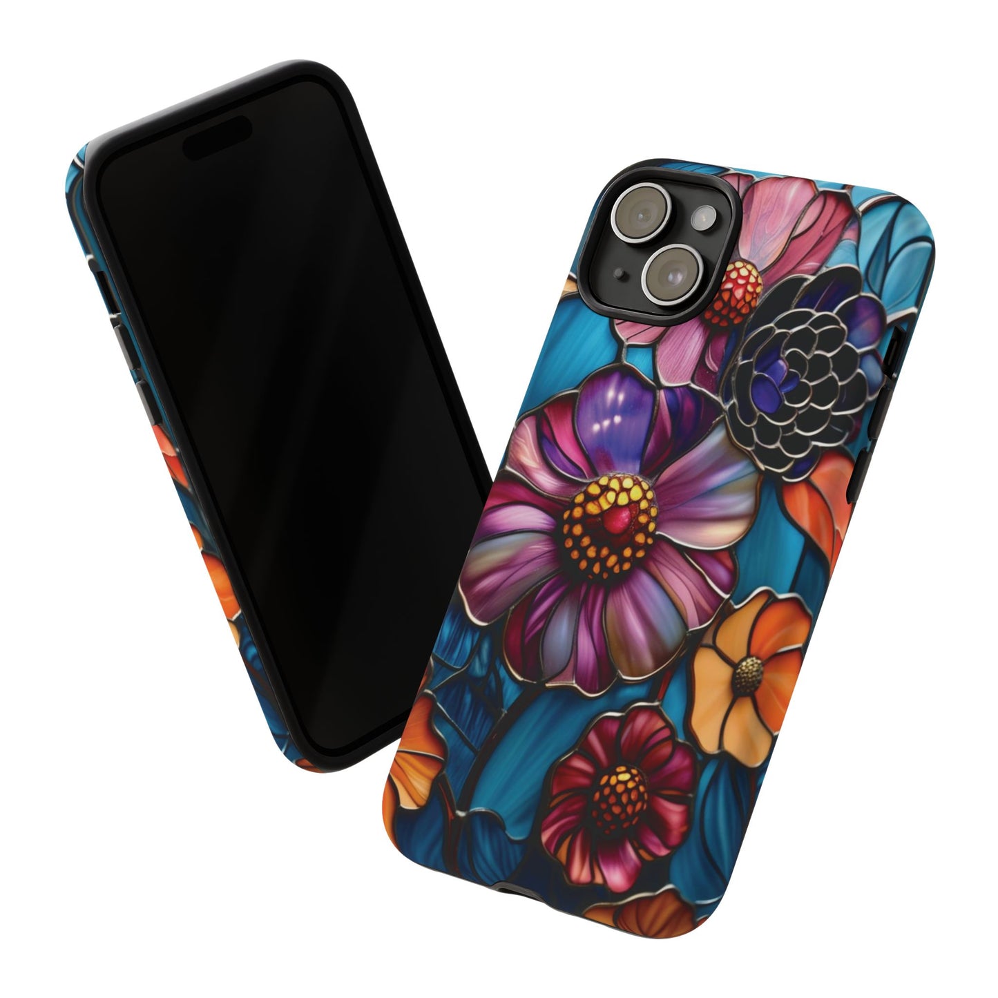 Artistic Stained Glass Floral Phone Case