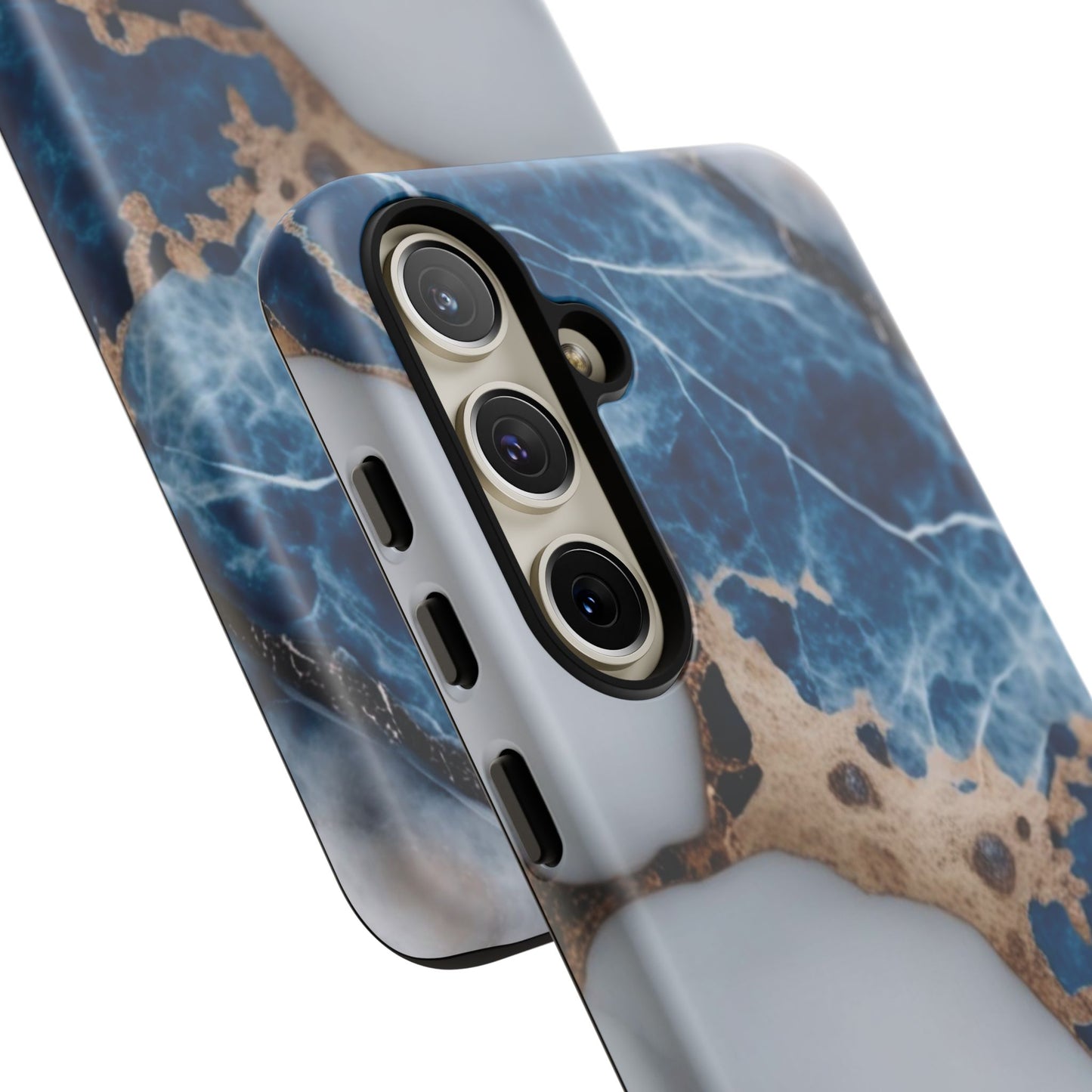 White and Blue Marble Phone Case
