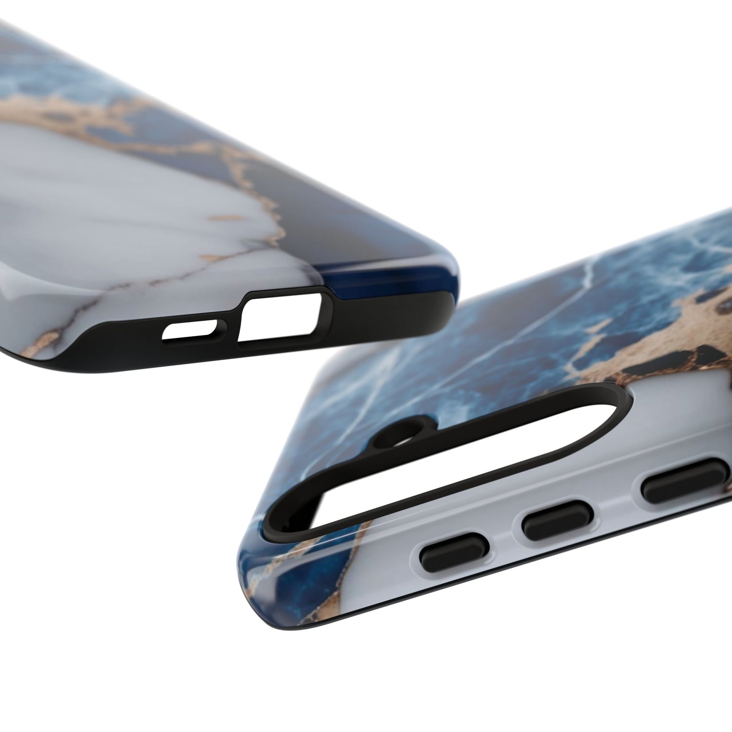 White and Blue Marble Phone Case