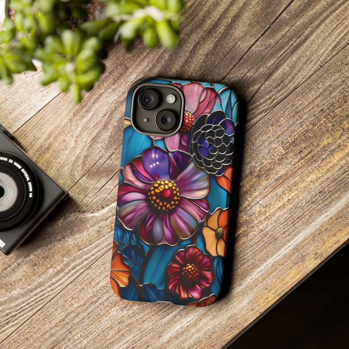 Artistic Stained Glass Floral Phone Case