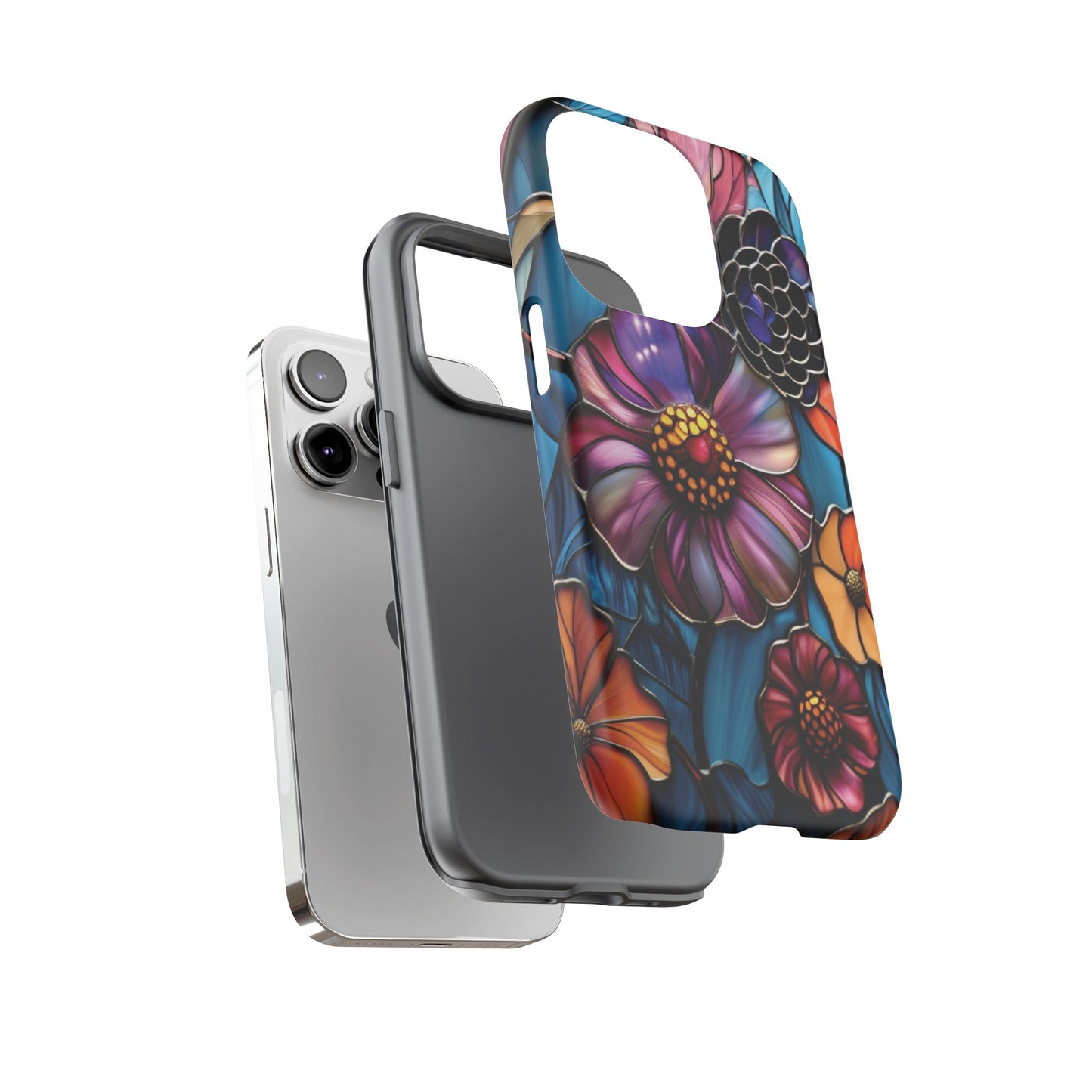Artistic Stained Glass Floral Phone Case