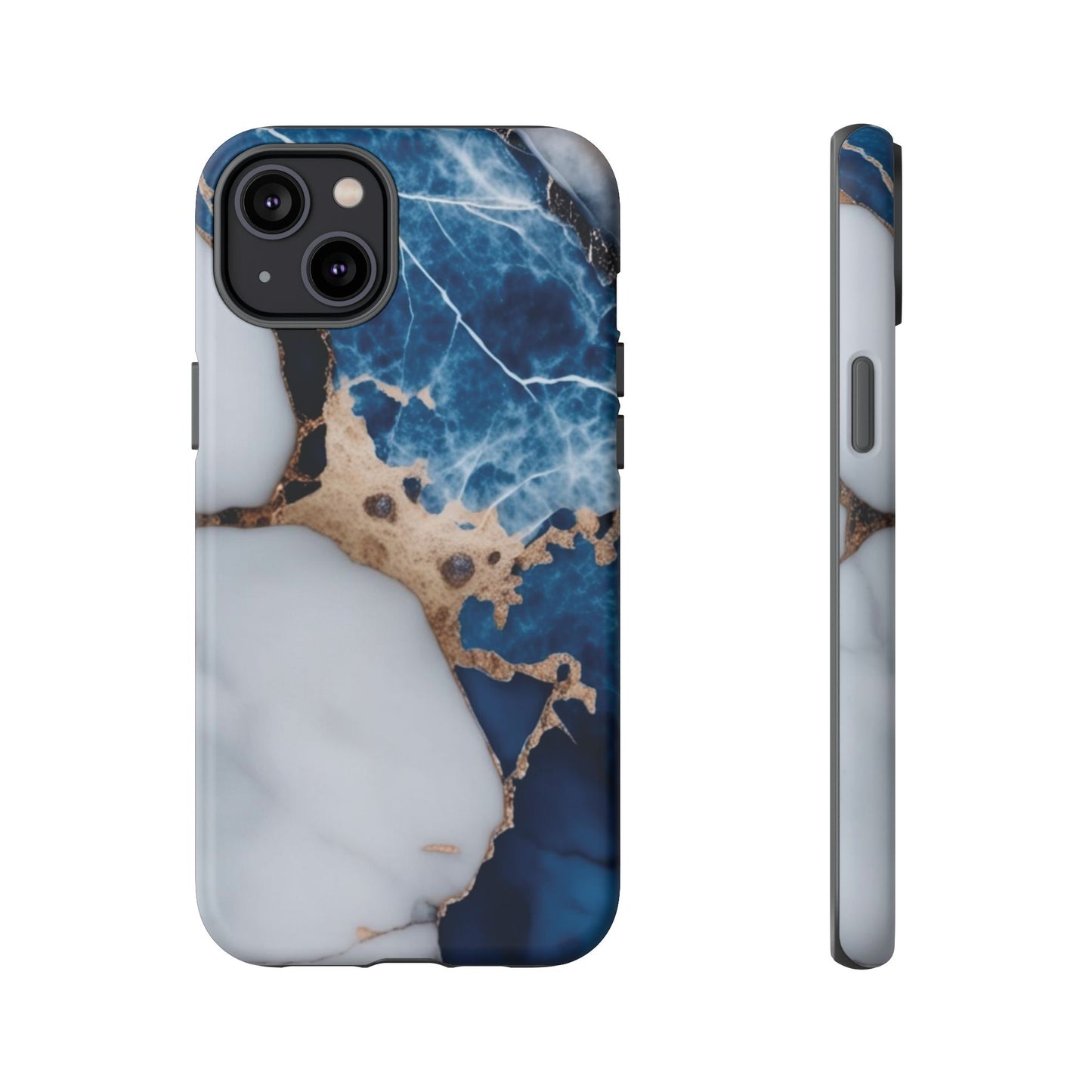 White and Blue Marble Phone Case