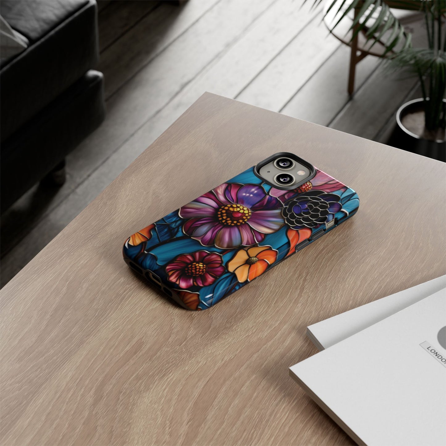Artistic Stained Glass Floral Phone Case