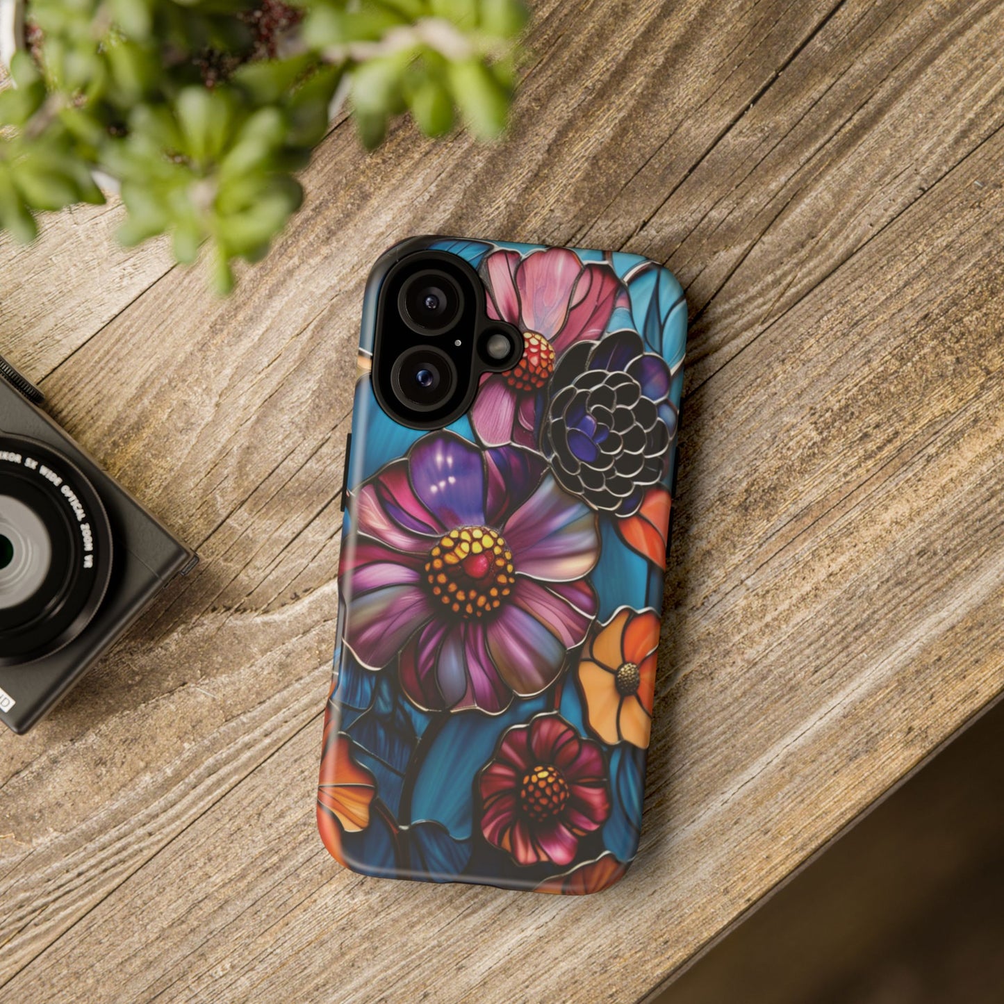Artistic Stained Glass Floral Phone Case