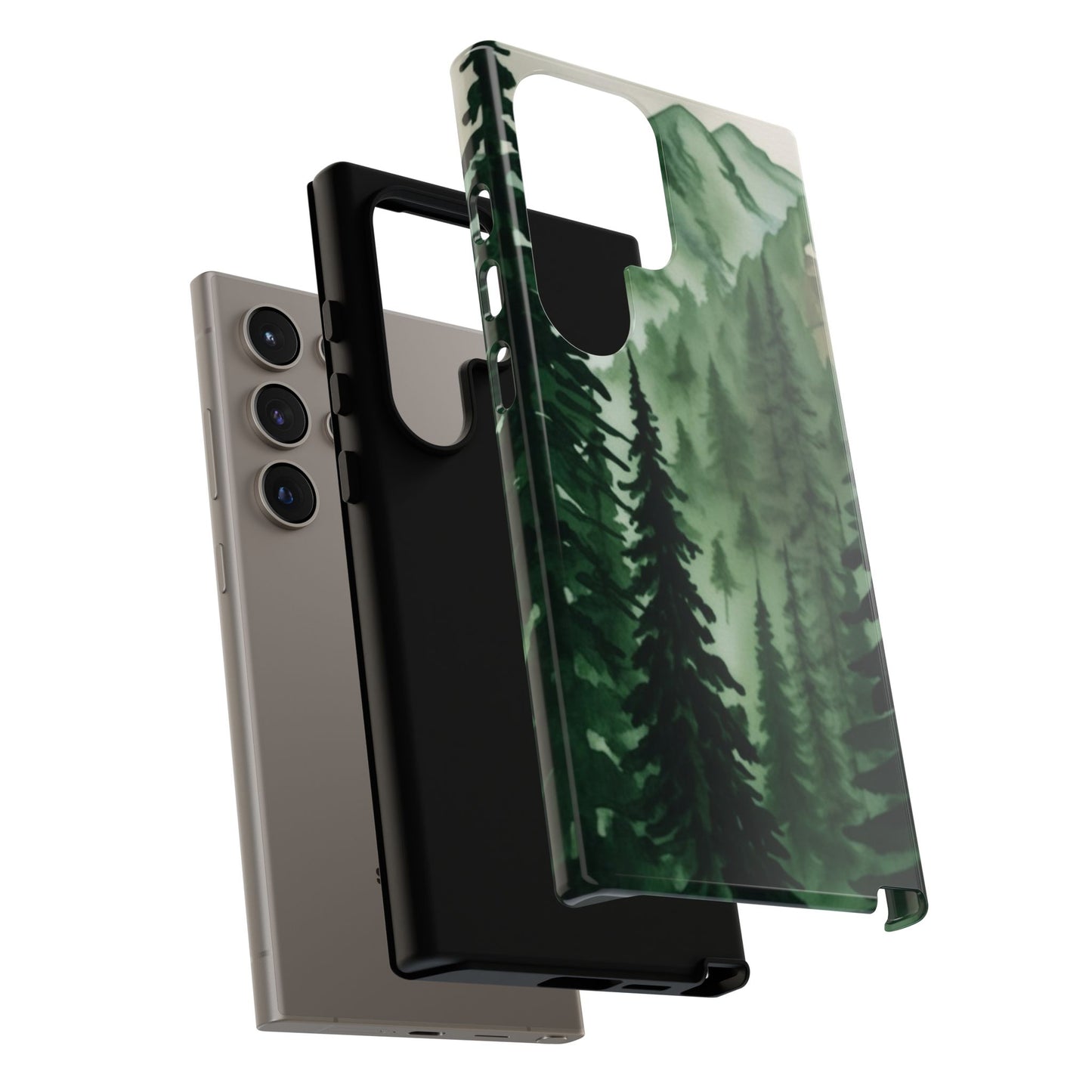 Watercolor Pine Tree Forest Mountains Phone Case