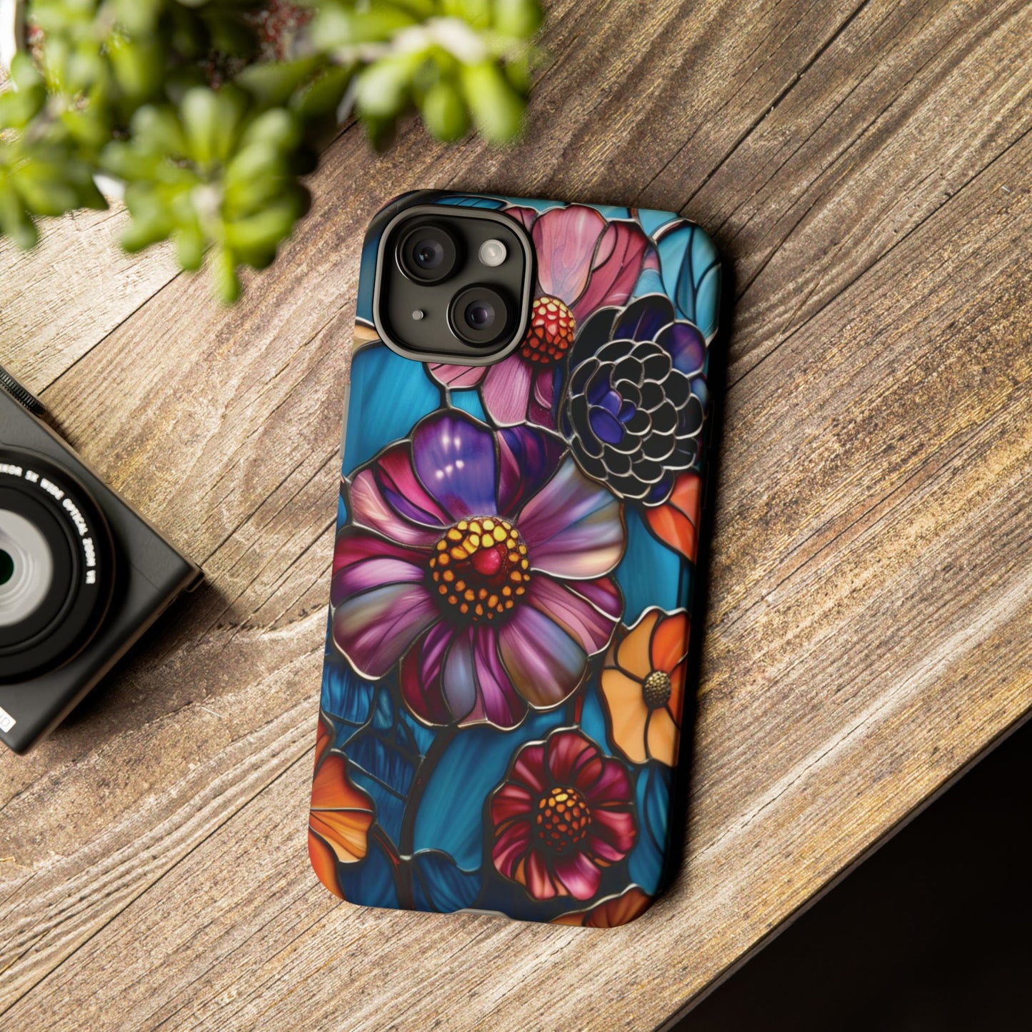 Artistic Stained Glass Floral Phone Case