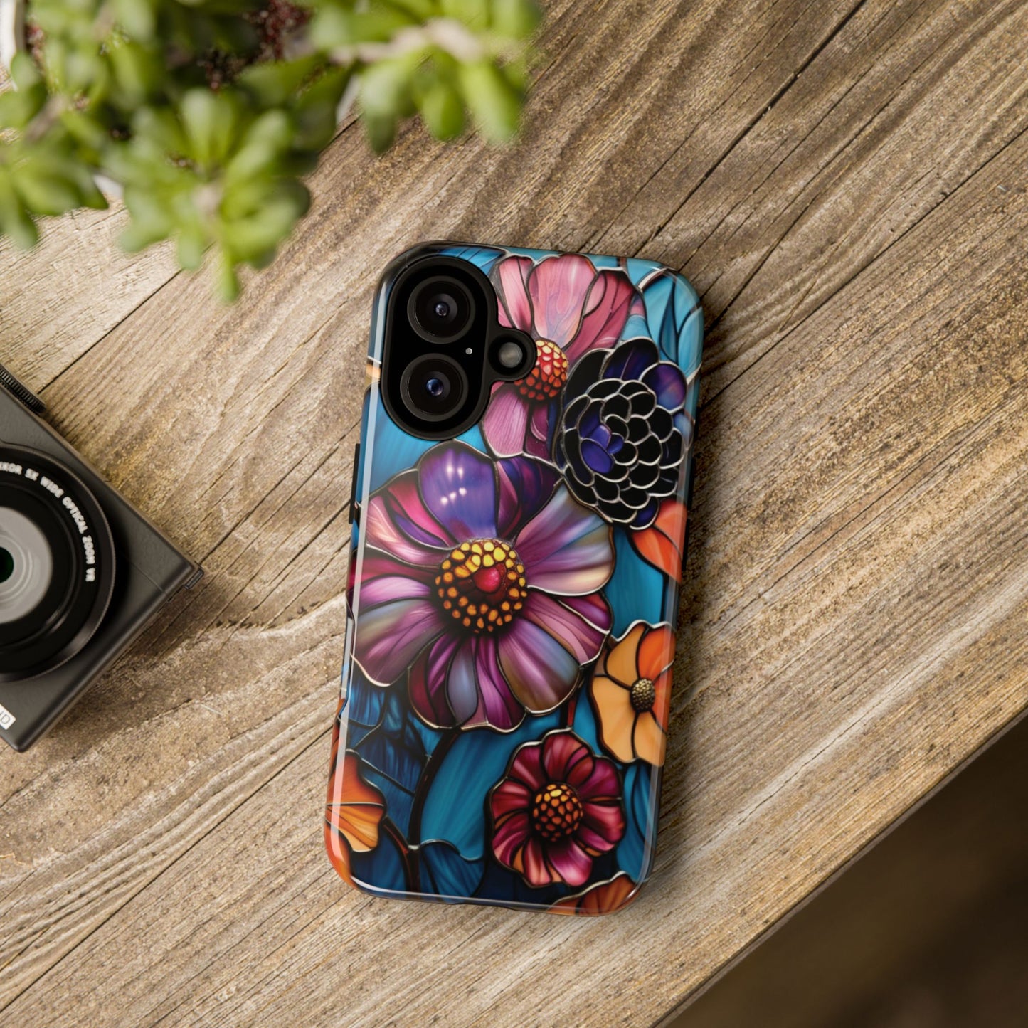 Artistic Stained Glass Floral Phone Case