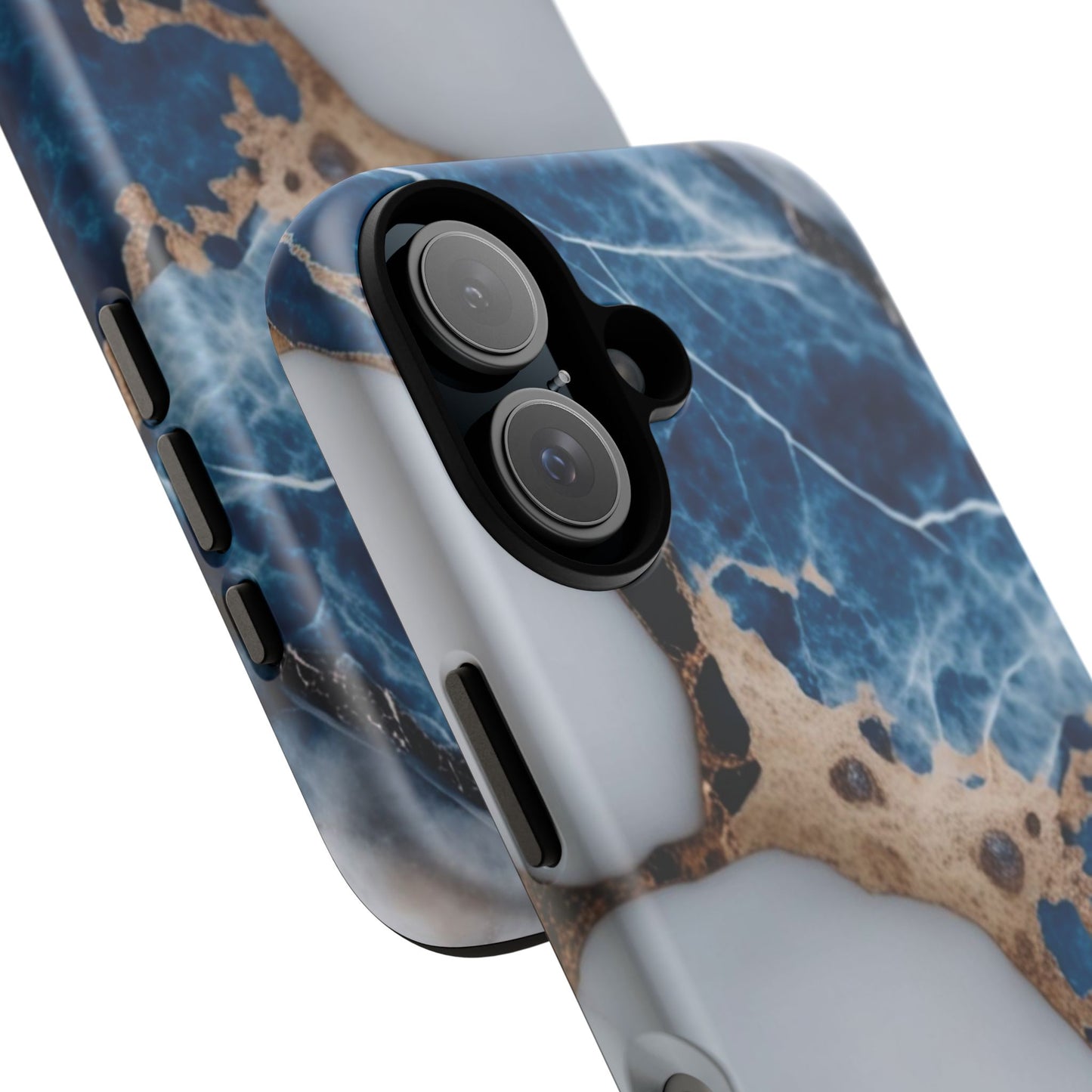 White and Blue Marble Phone Case