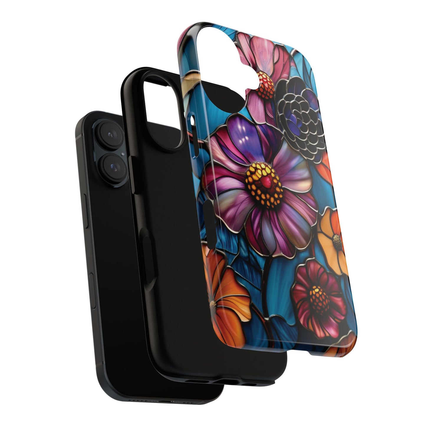 Artistic Stained Glass Floral Phone Case