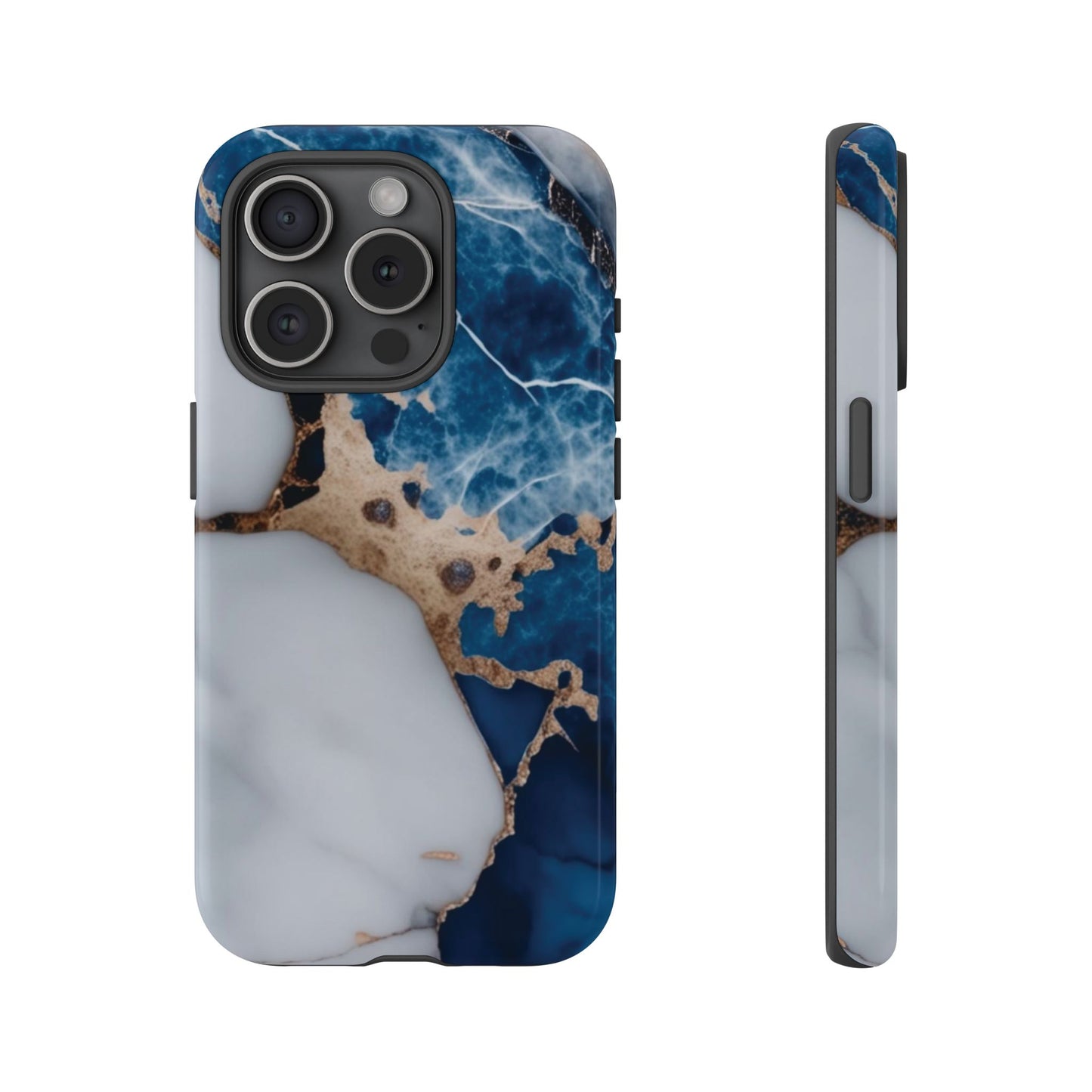 White and Blue Marble Phone Case