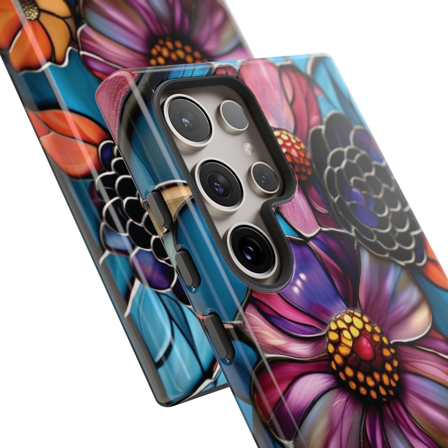 Artistic Stained Glass Floral Phone Case
