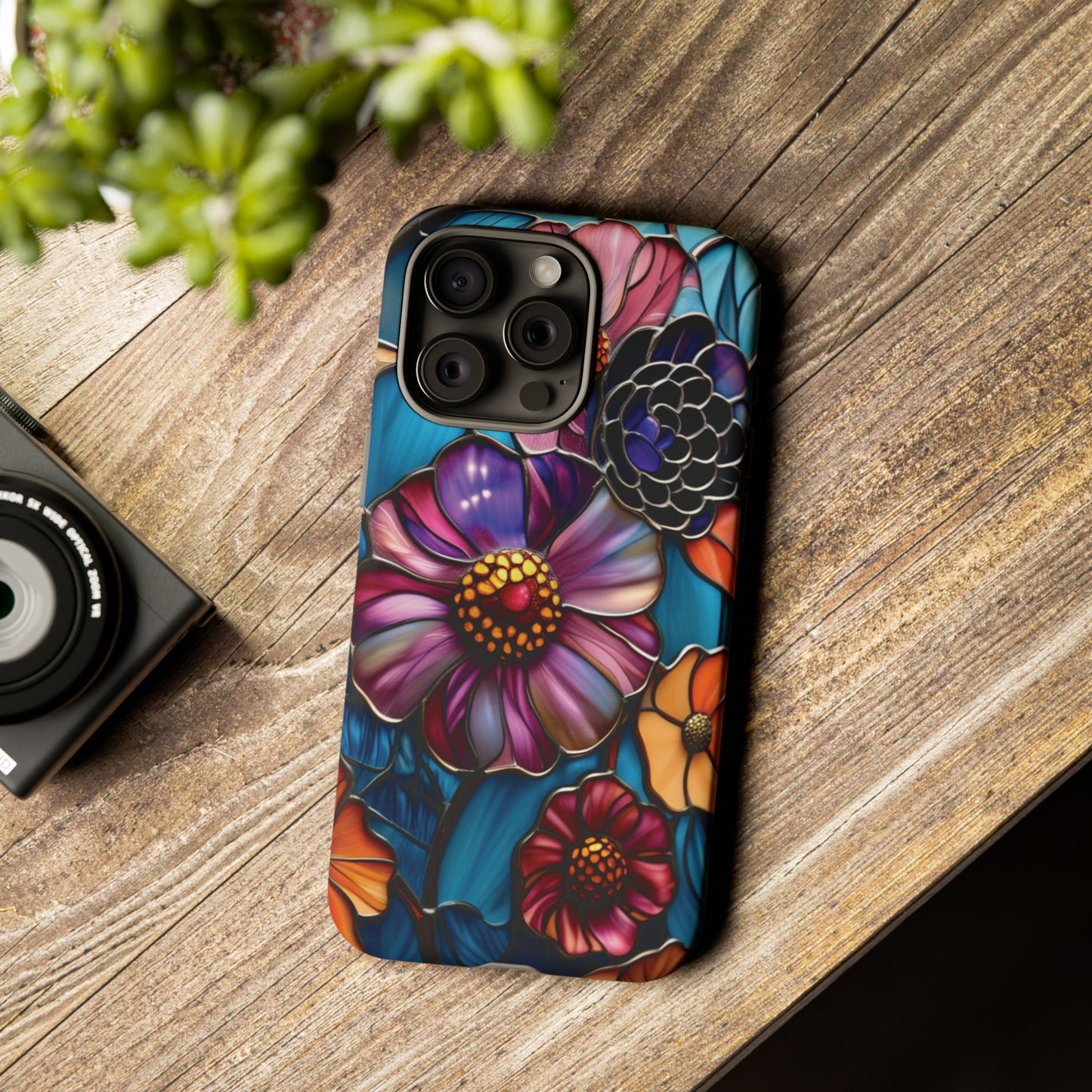 Artistic Stained Glass Floral Phone Case