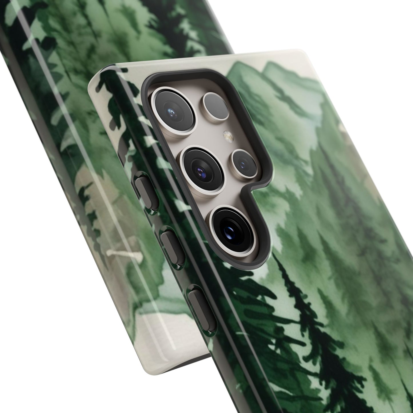 Watercolor Pine Tree Forest Mountains Phone Case