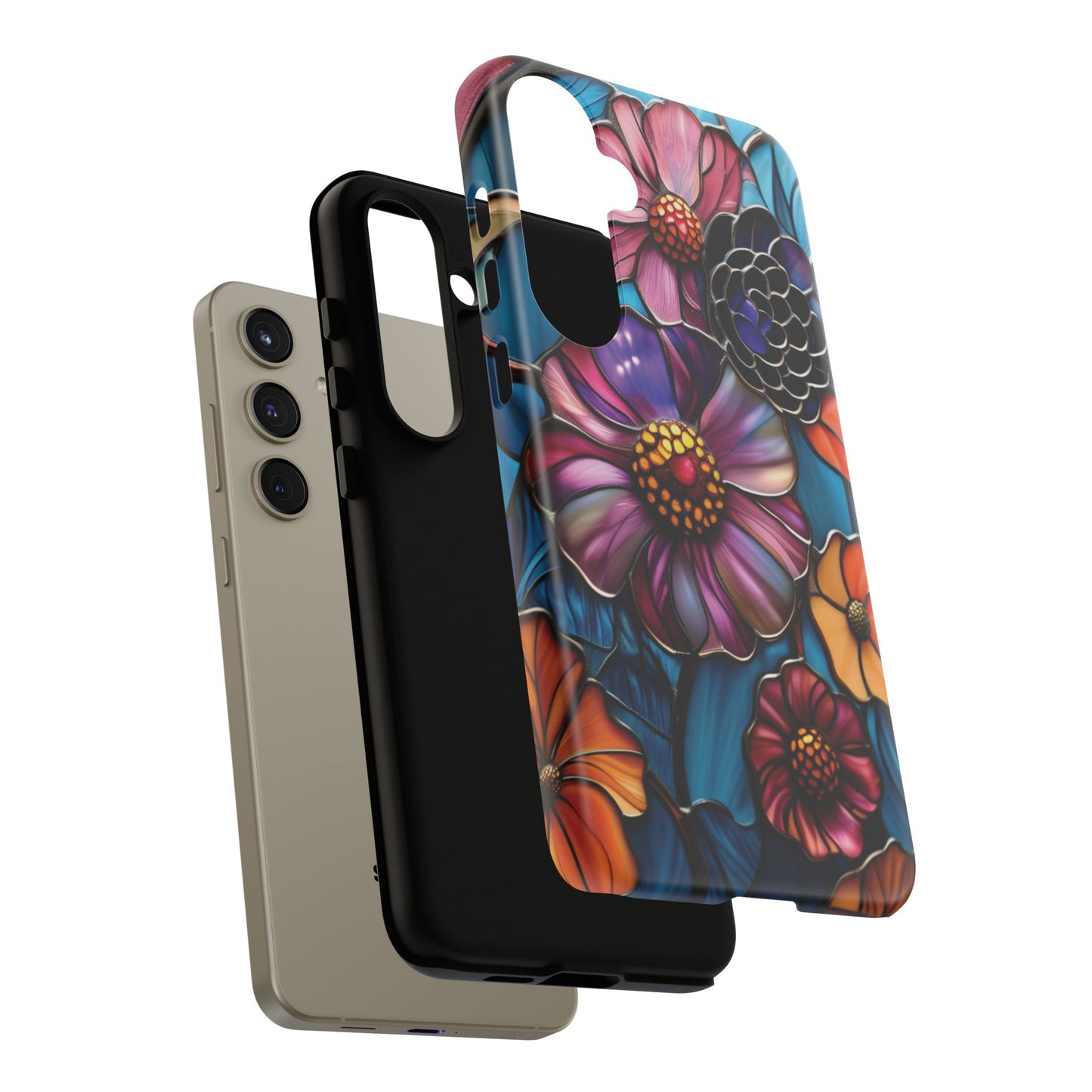 Artistic Stained Glass Floral Phone Case